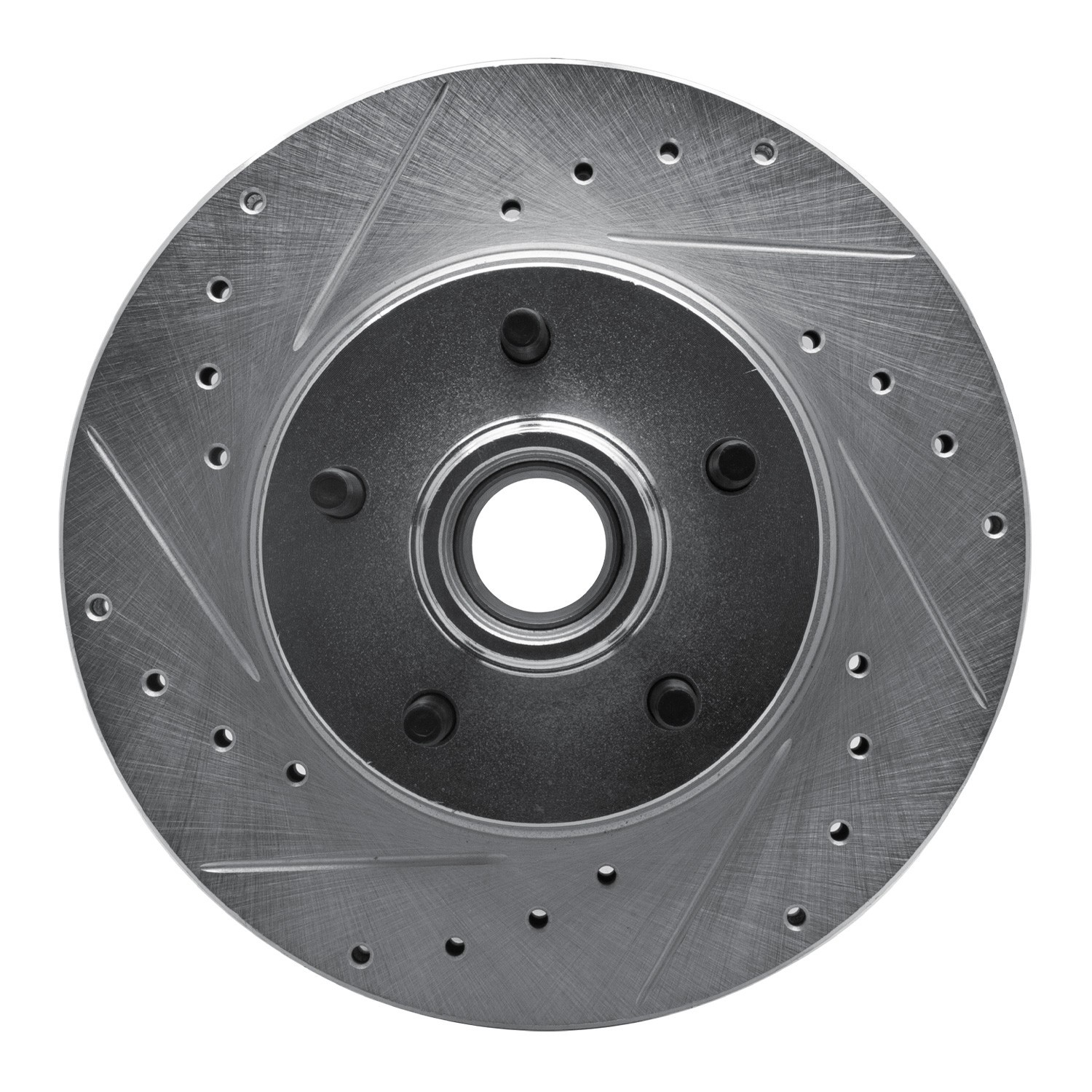 DYN 631-54141L DFC Brake Rotor - Drilled and Slotted - Silver