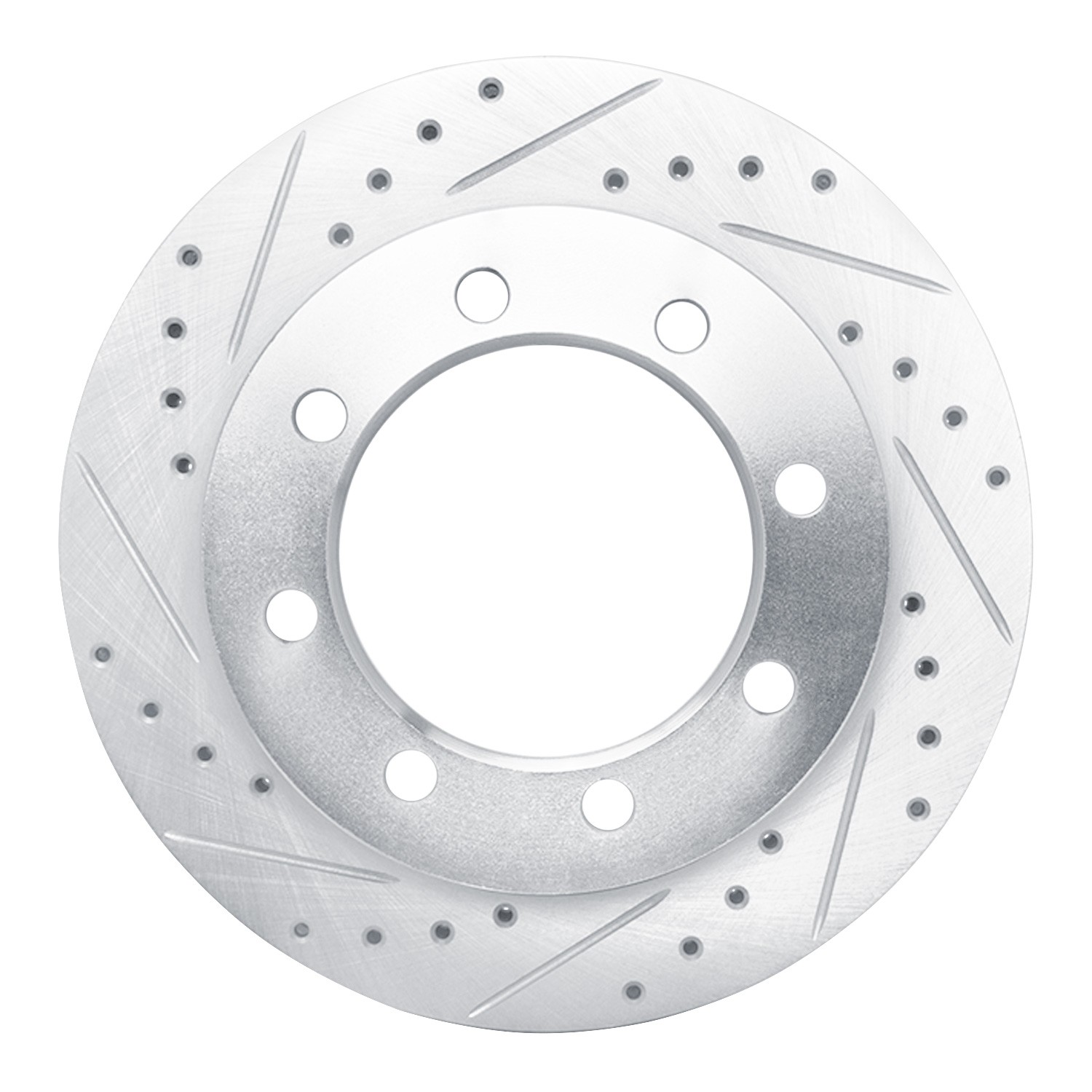 DYN 631-54143L DFC Brake Rotor - Drilled and Slotted - Silver