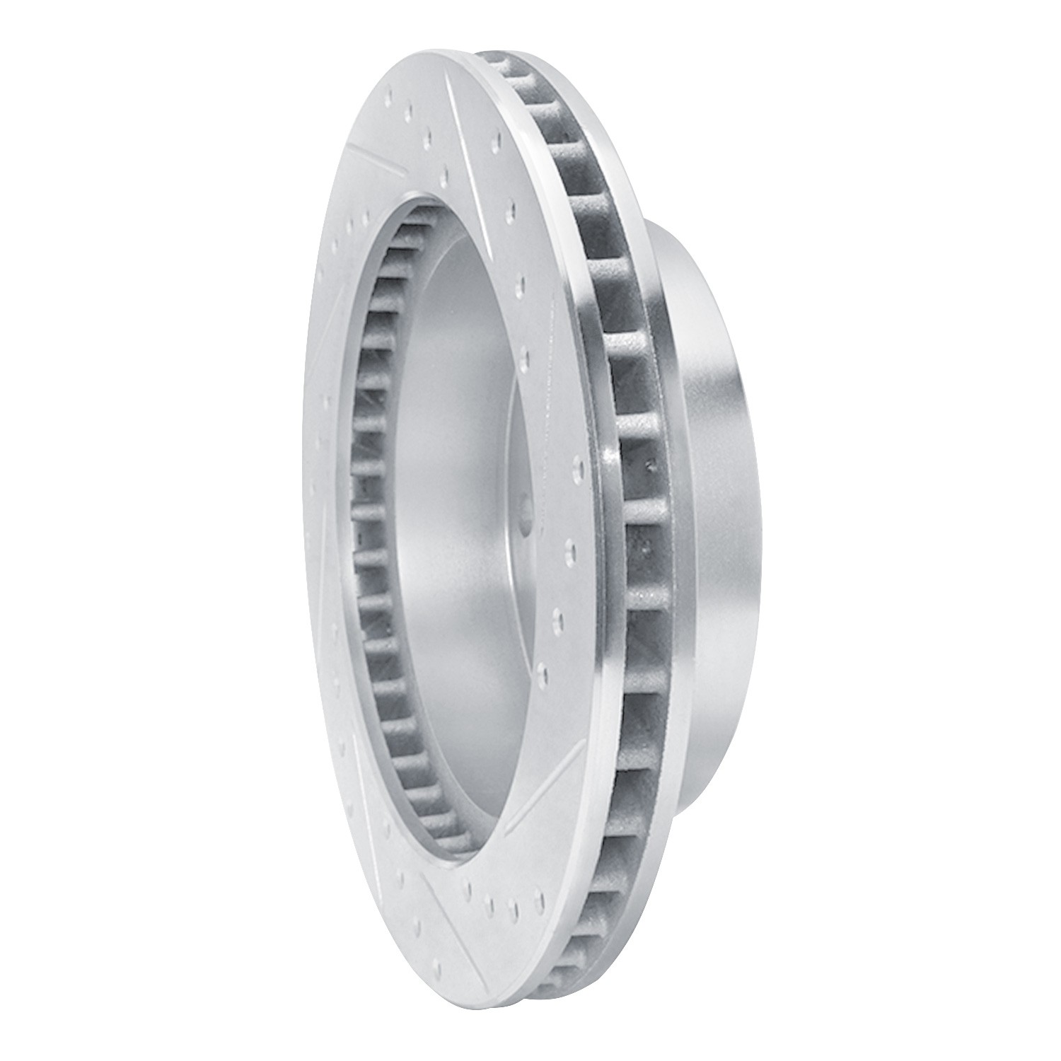 DYN 631-54143L DFC Brake Rotor - Drilled and Slotted - Silver - Image 2