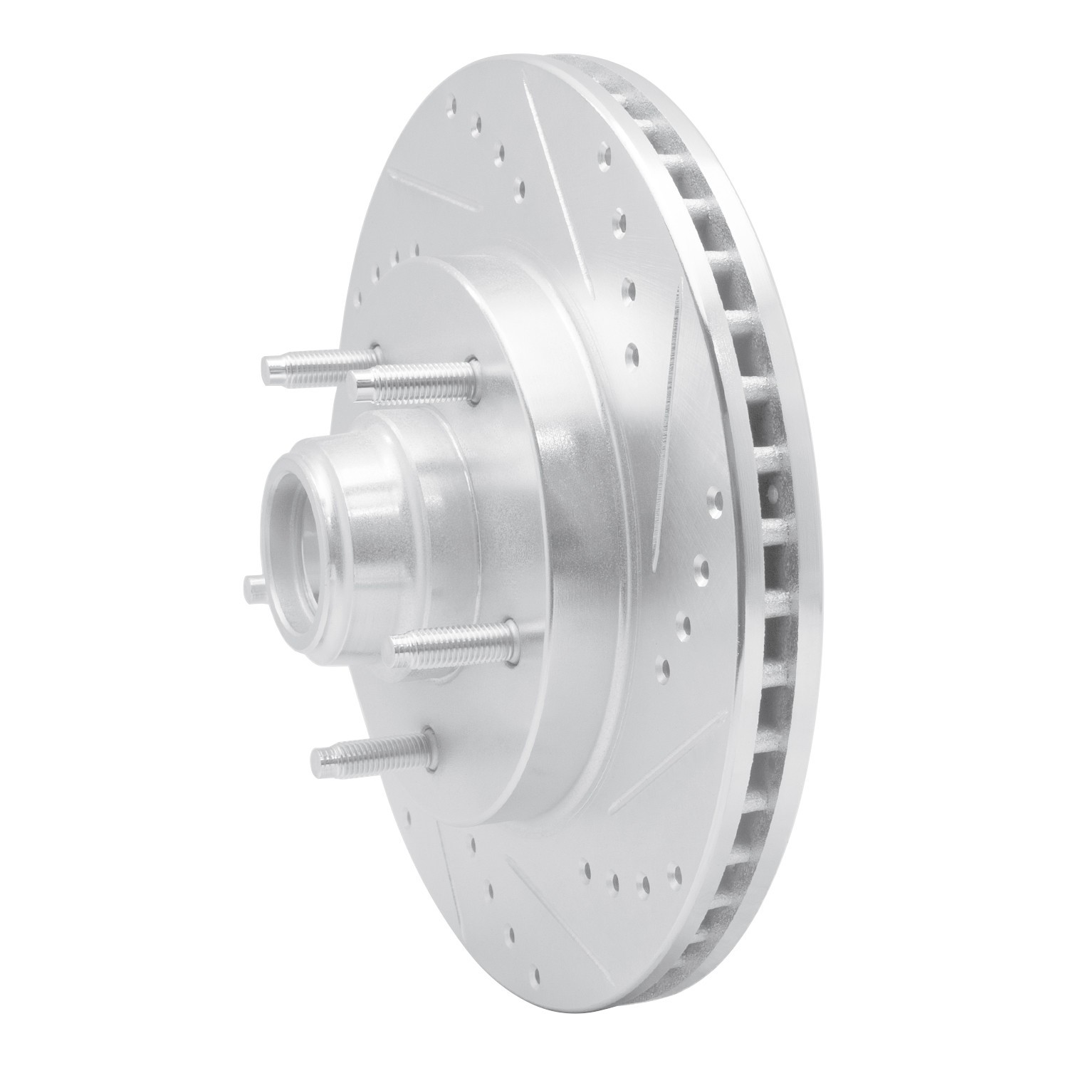 DYN 631-54146R DFC Brake Rotor - Drilled and Slotted - Silver - Image 3