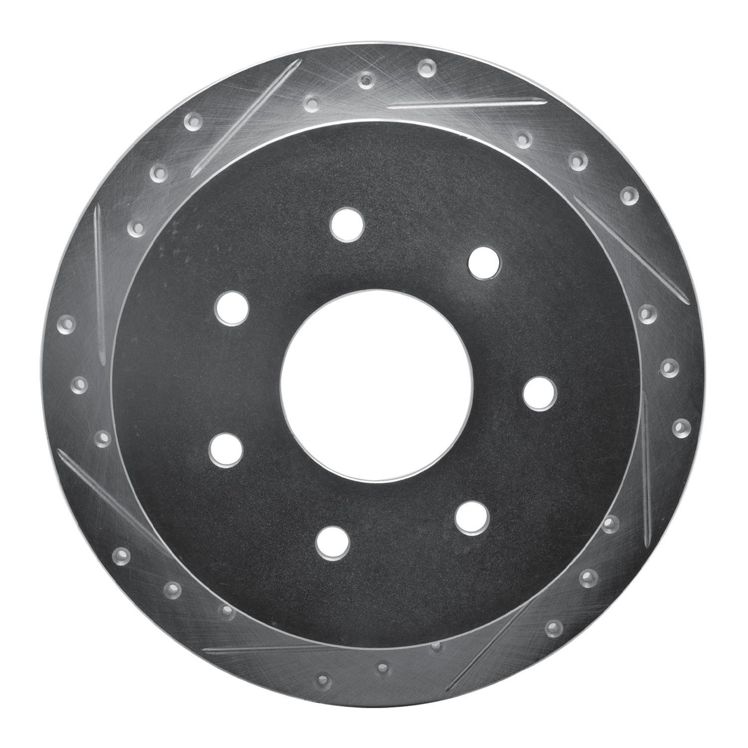 DYN 631-54151L DFC Brake Rotor - Drilled and Slotted - Silver