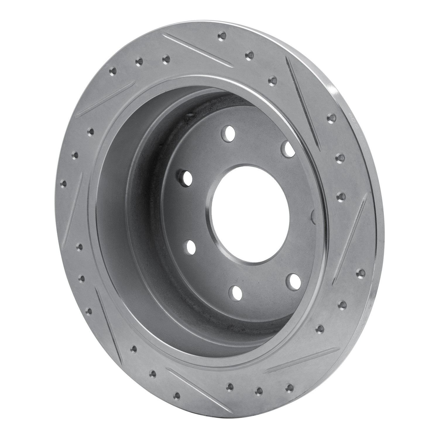 DYN 631-54151L DFC Brake Rotor - Drilled and Slotted - Silver - Image 2