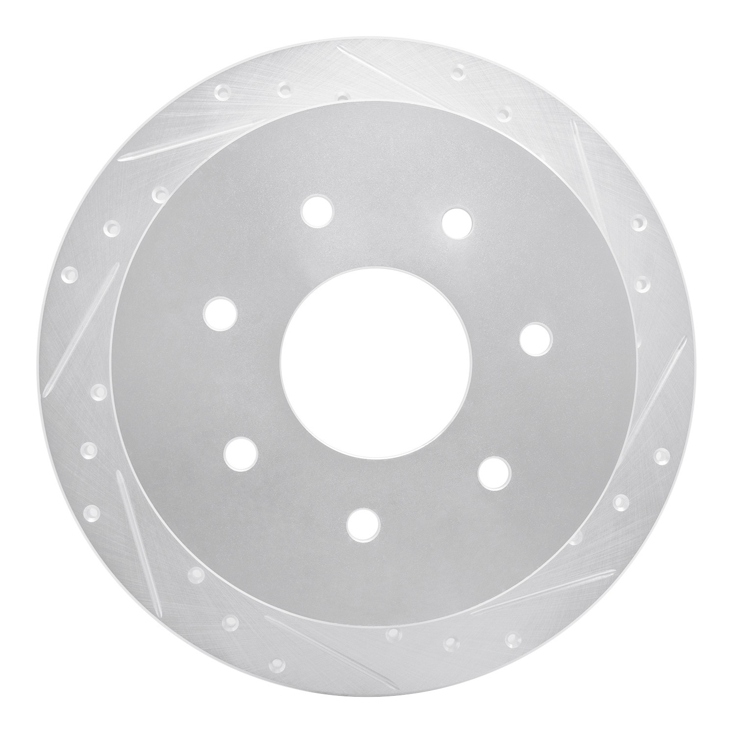 DYN 631-54151R DFC Brake Rotor - Drilled and Slotted - Silver