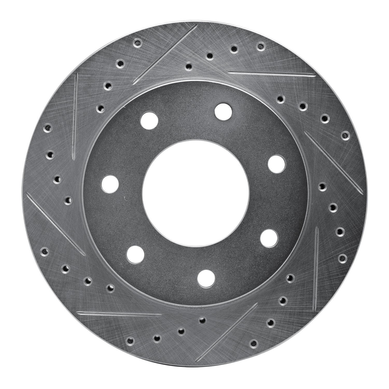 DYN 631-54152L DFC Brake Rotor - Drilled and Slotted - Silver