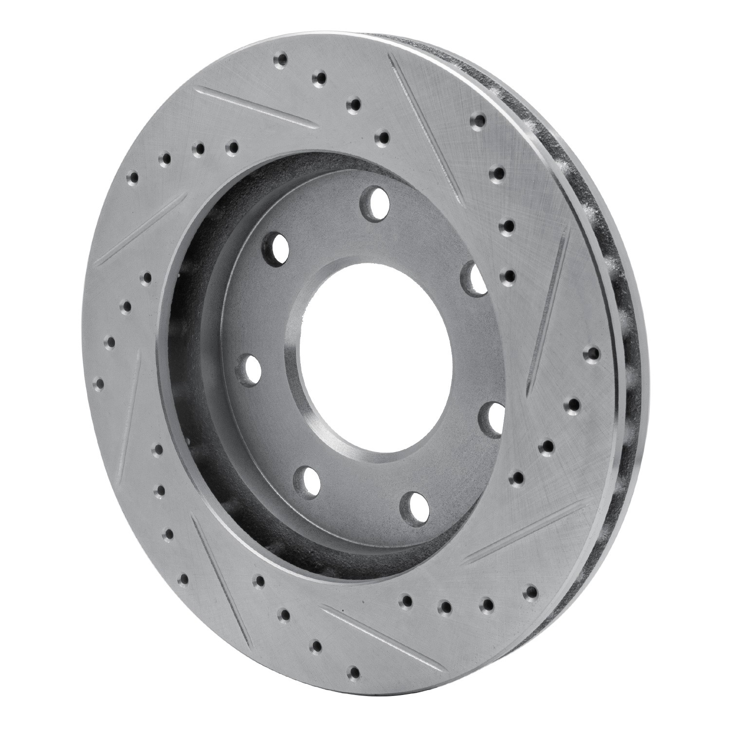 DYN 631-54152L DFC Brake Rotor - Drilled and Slotted - Silver - Image 2