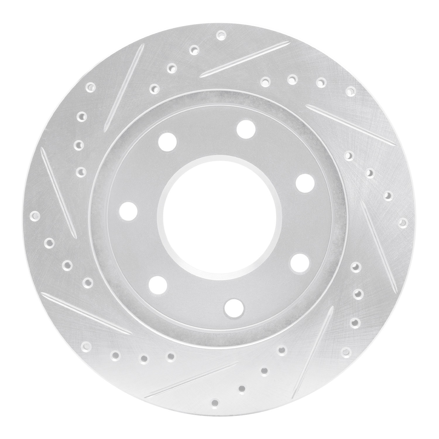 DYN 631-54152R DFC Brake Rotor - Drilled and Slotted - Silver