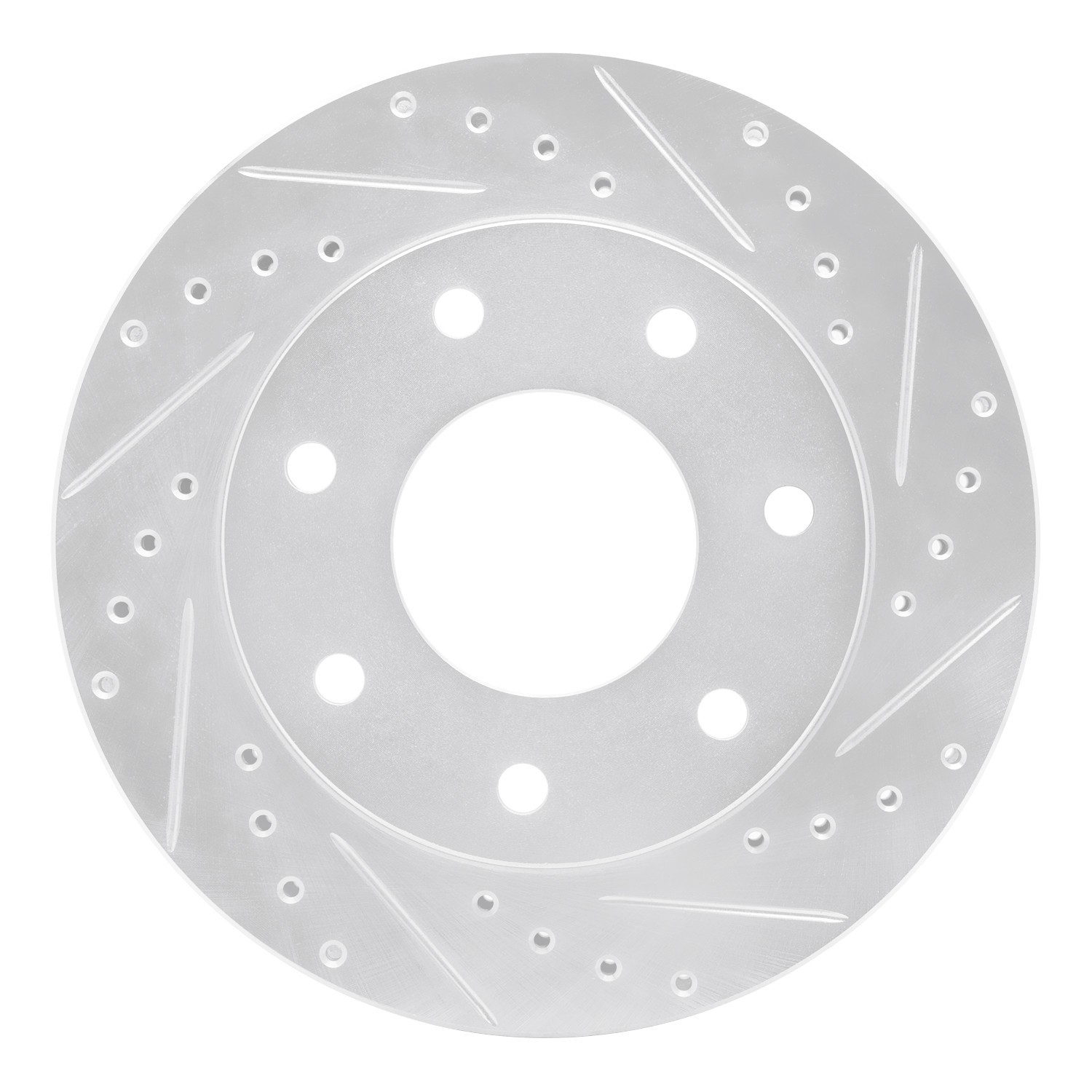 DYN 631-54152R DFC Brake Rotor - Drilled and Slotted - Silver - Image 2
