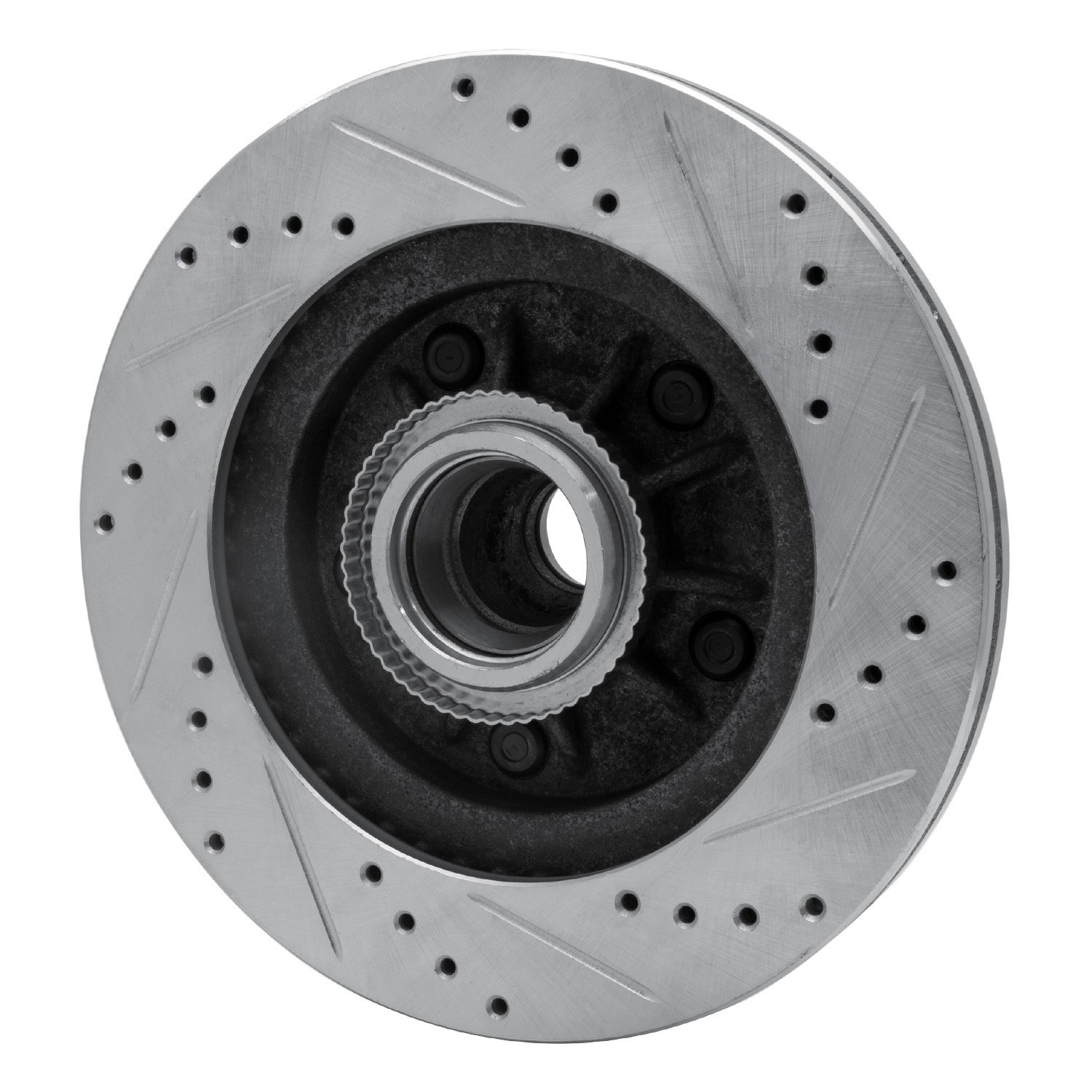 DYN 631-54169L DFC Brake Rotor - Drilled and Slotted - Silver