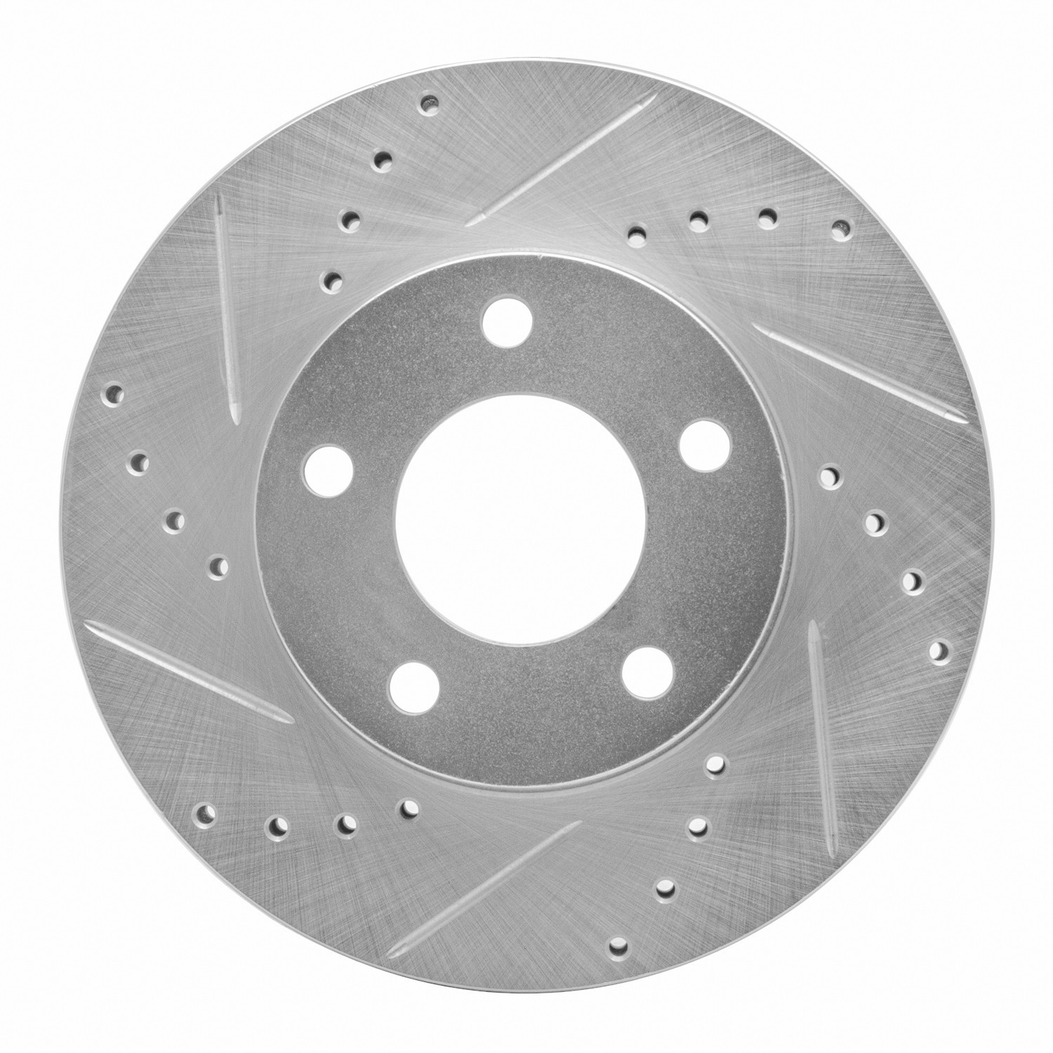 DYN 631-54177L DFC Brake Rotor - Drilled and Slotted - Silver