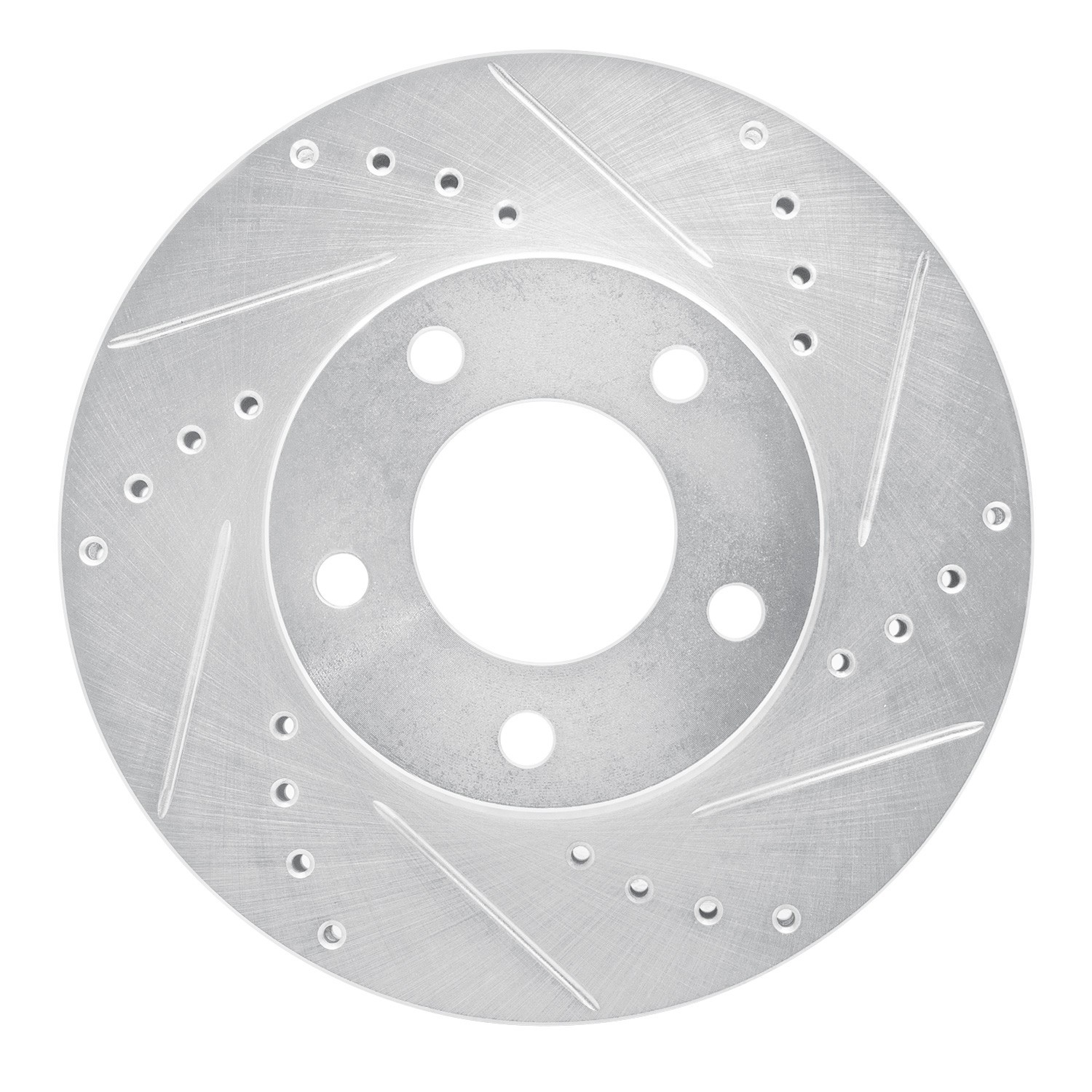 DYN 631-54177R DFC Brake Rotor - Drilled and Slotted - Silver