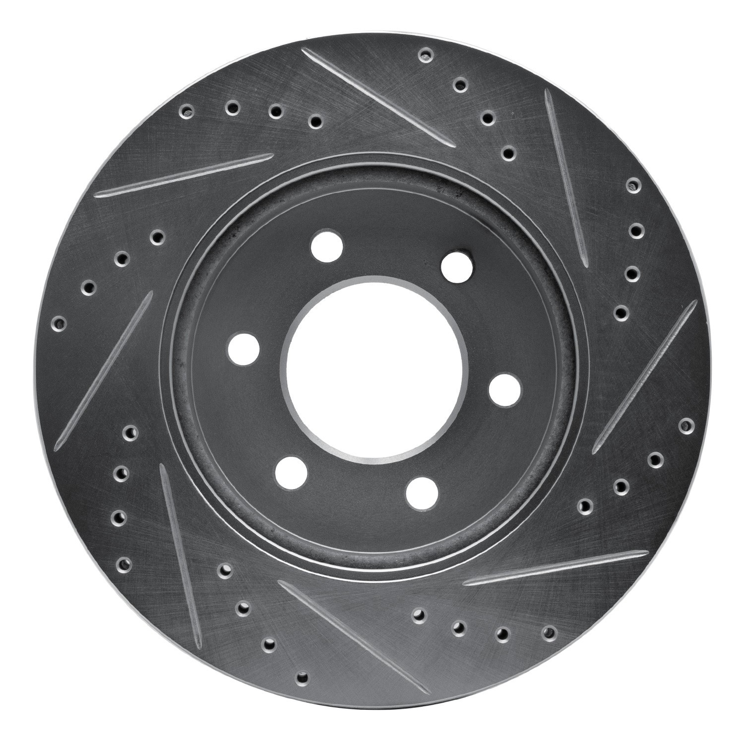 DYN 631-54183L DFC Brake Rotor - Drilled and Slotted - Silver - Image 4