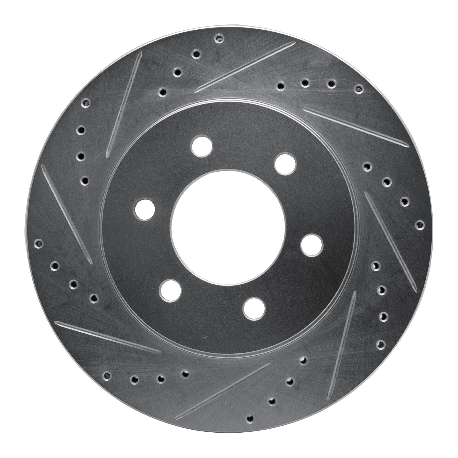 DYN 631-54183L DFC Brake Rotor - Drilled and Slotted - Silver - Image 5