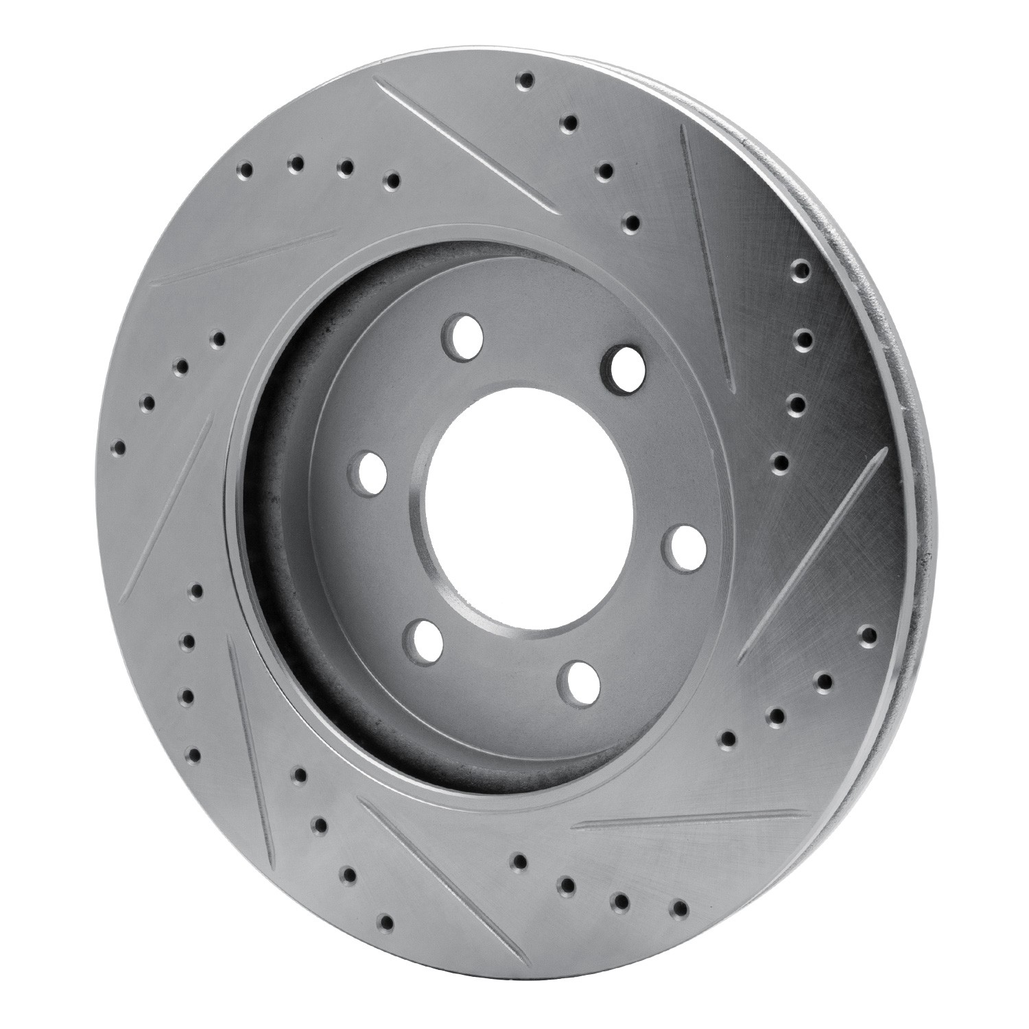 DYN 631-54183L DFC Brake Rotor - Drilled and Slotted - Silver - Image 2