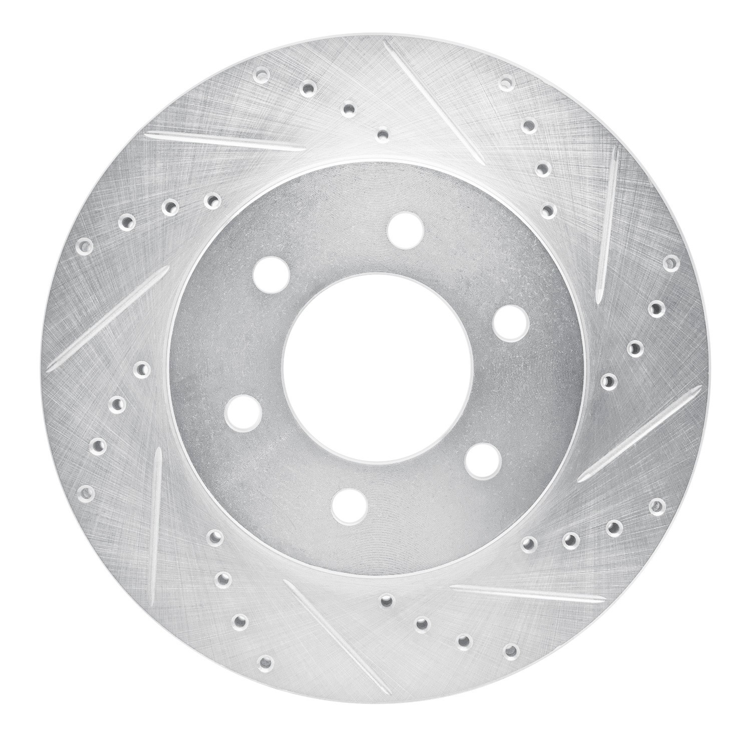 DYN 631-54183R DFC Brake Rotor - Drilled and Slotted - Silver