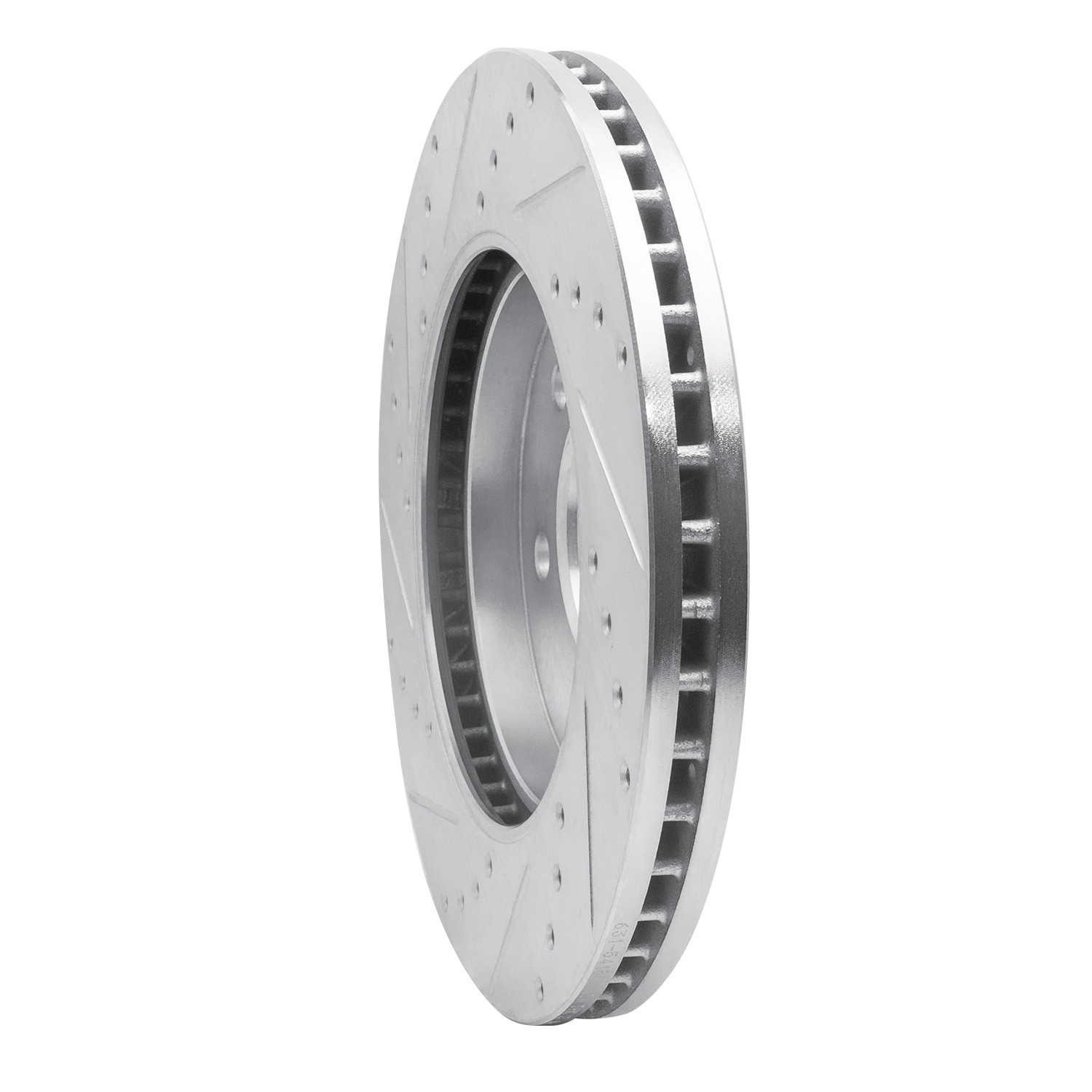 DYN 631-54183R DFC Brake Rotor - Drilled and Slotted - Silver - Image 2
