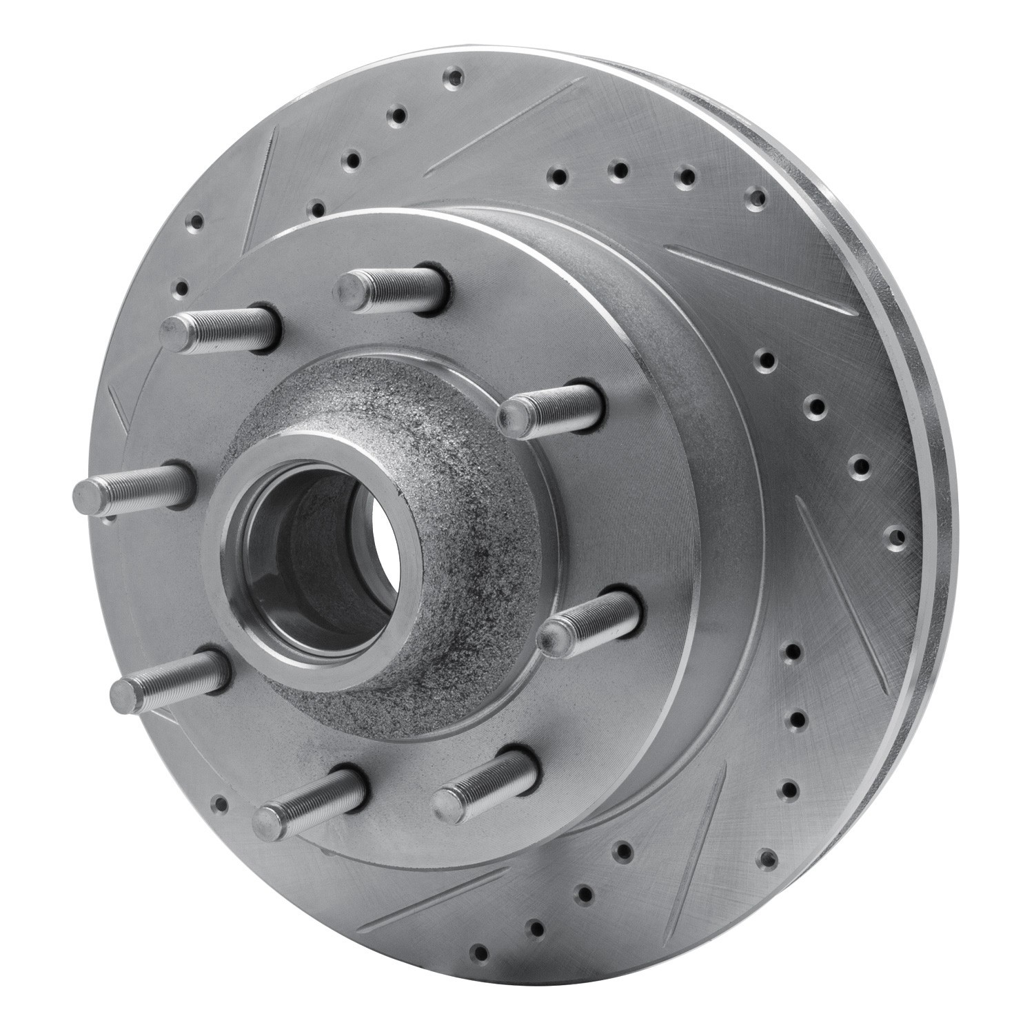 DYN 631-54190L DFC Brake Rotor - Drilled and Slotted - Silver - Image 2