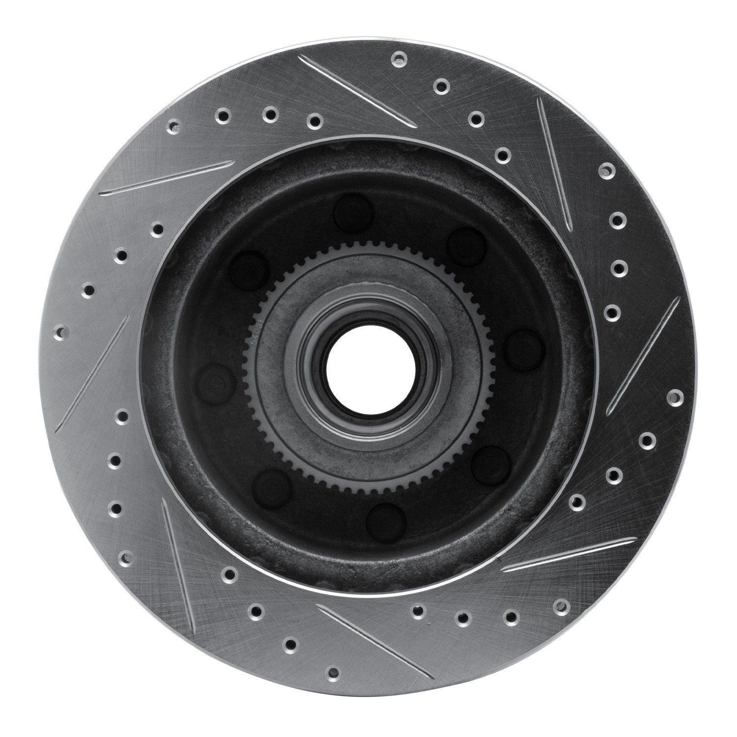 DYN 631-54190L DFC Brake Rotor - Drilled and Slotted - Silver