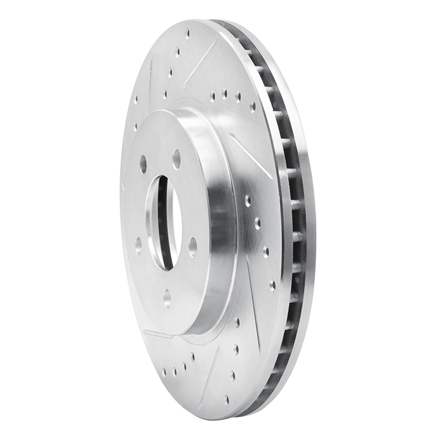 DYN 631-54193L DFC Brake Rotor - Drilled and Slotted - Silver - Image 3