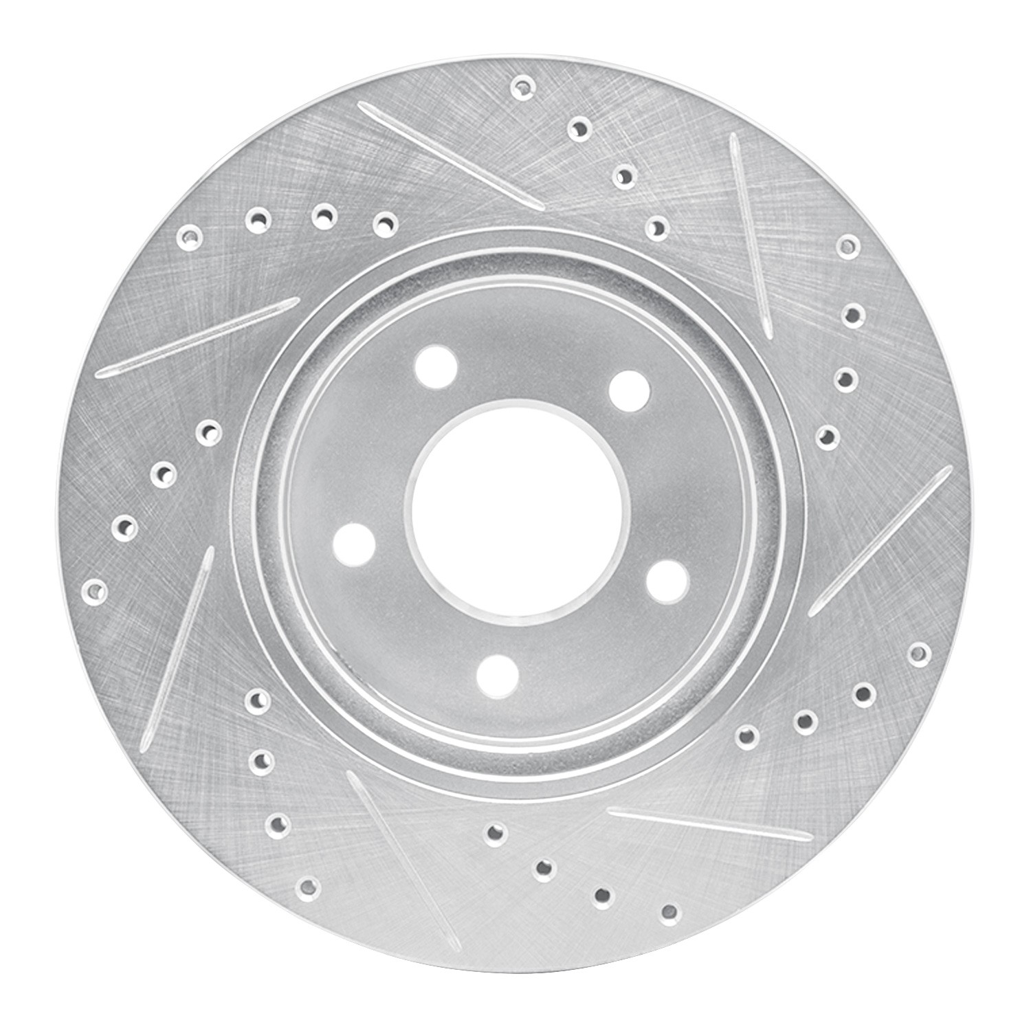 DYN 631-54193L DFC Brake Rotor - Drilled and Slotted - Silver - Image 4