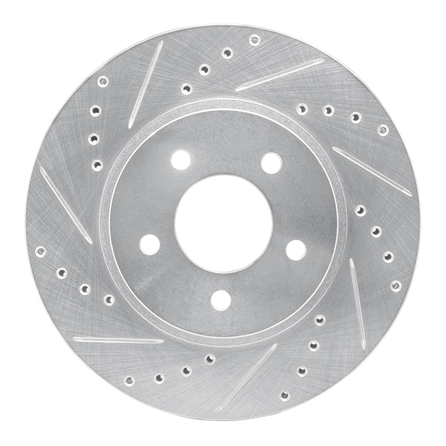 DYN 631-54193L DFC Brake Rotor - Drilled and Slotted - Silver
