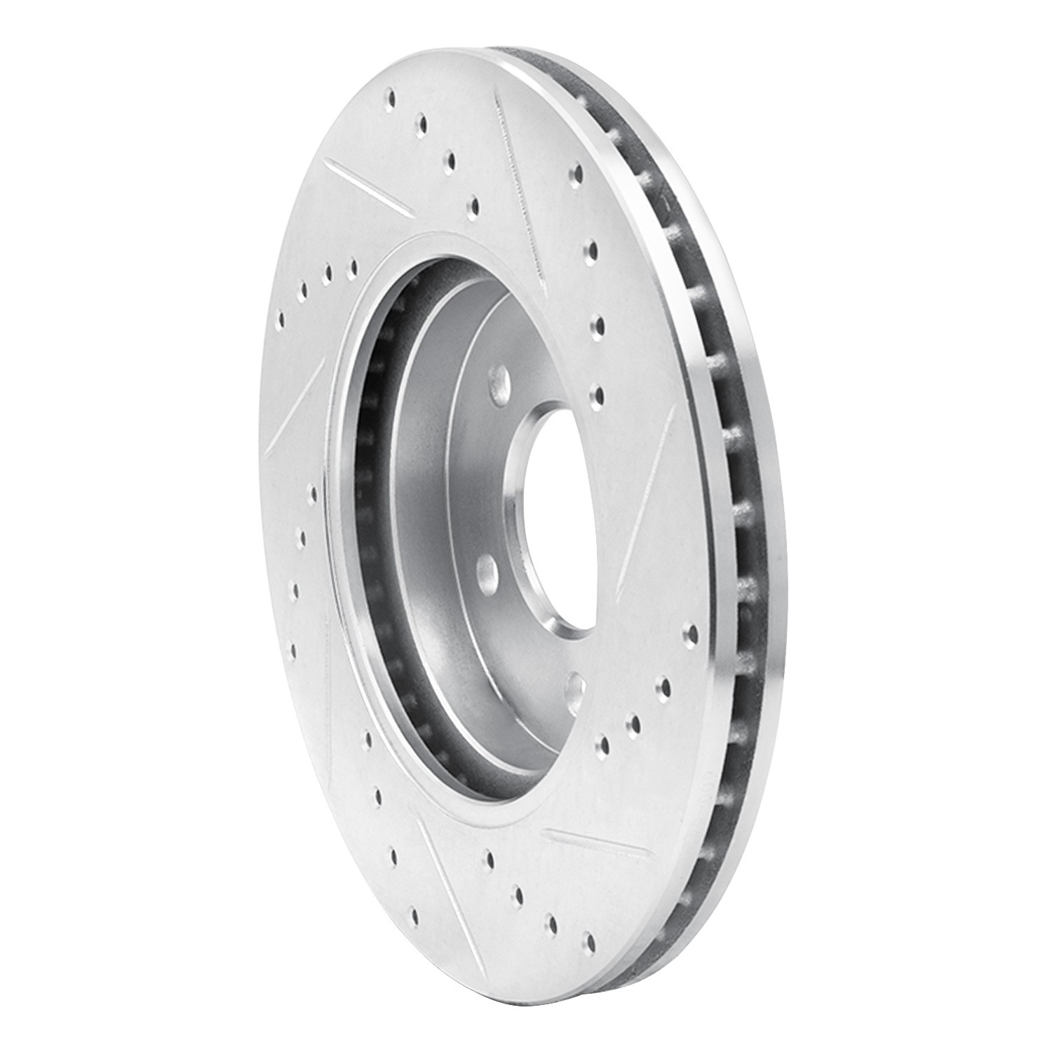 DYN 631-54193L DFC Brake Rotor - Drilled and Slotted - Silver - Image 2