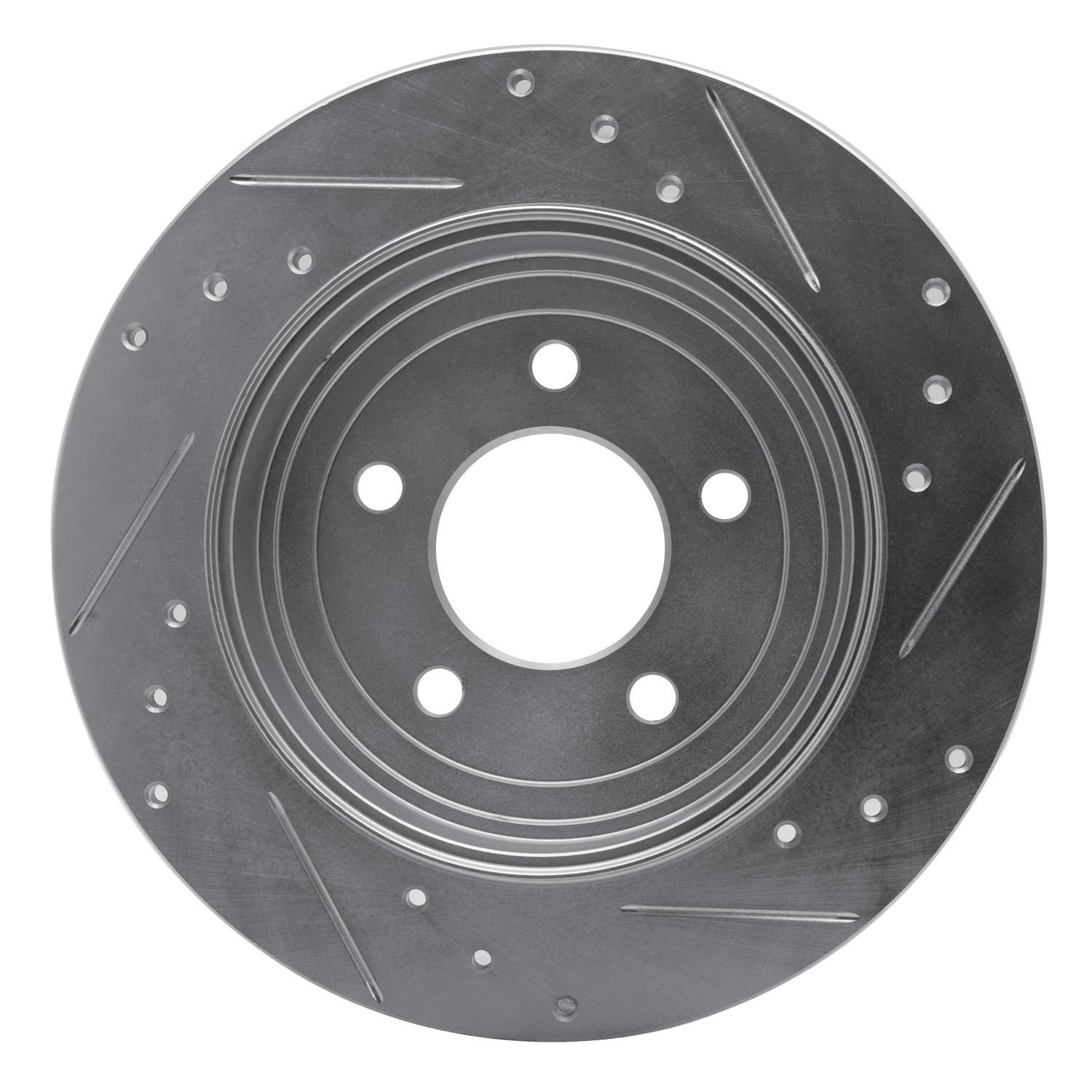 DYN 631-54194L DFC Brake Rotor - Drilled and Slotted - Silver - Image 4