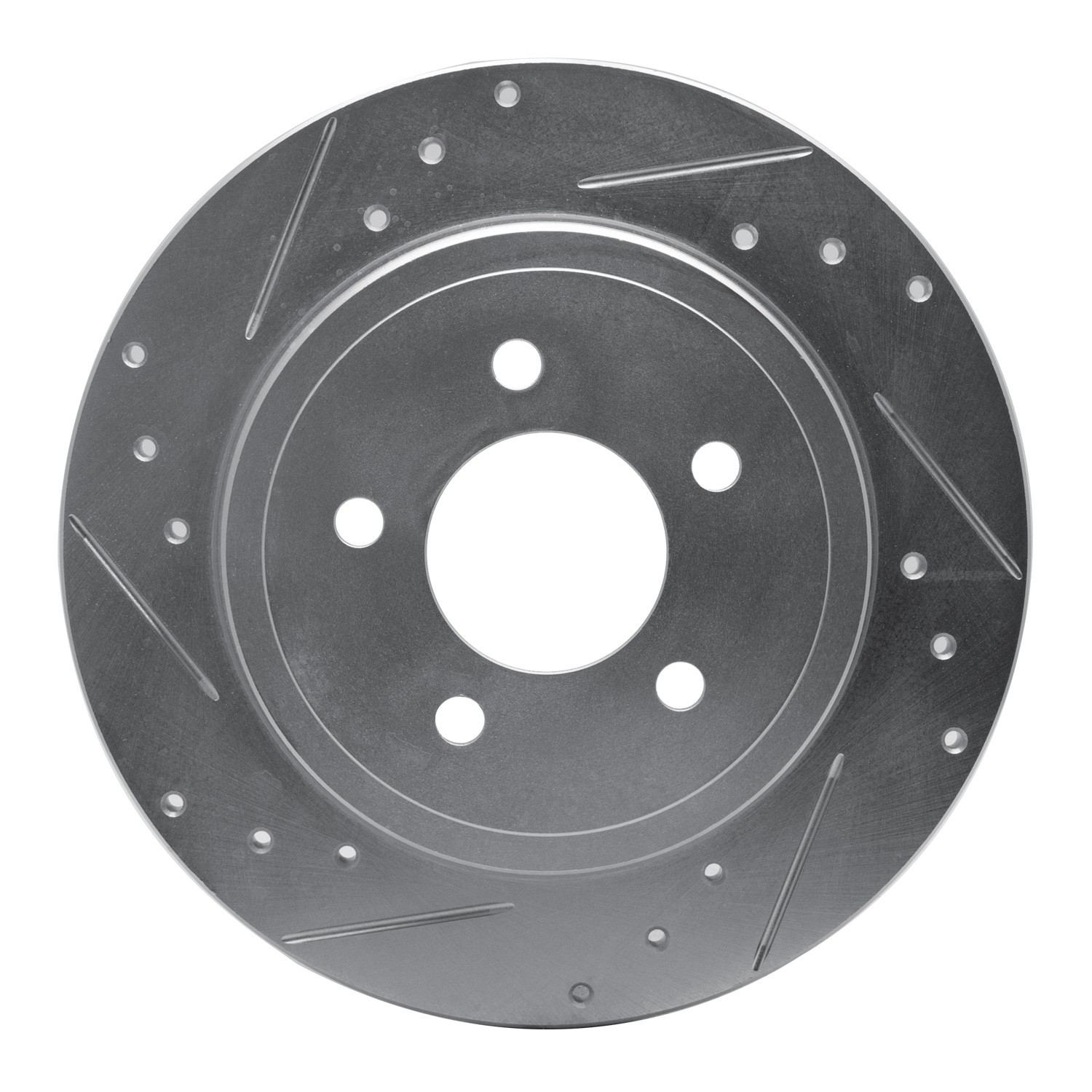 DYN 631-54194L DFC Brake Rotor - Drilled and Slotted - Silver