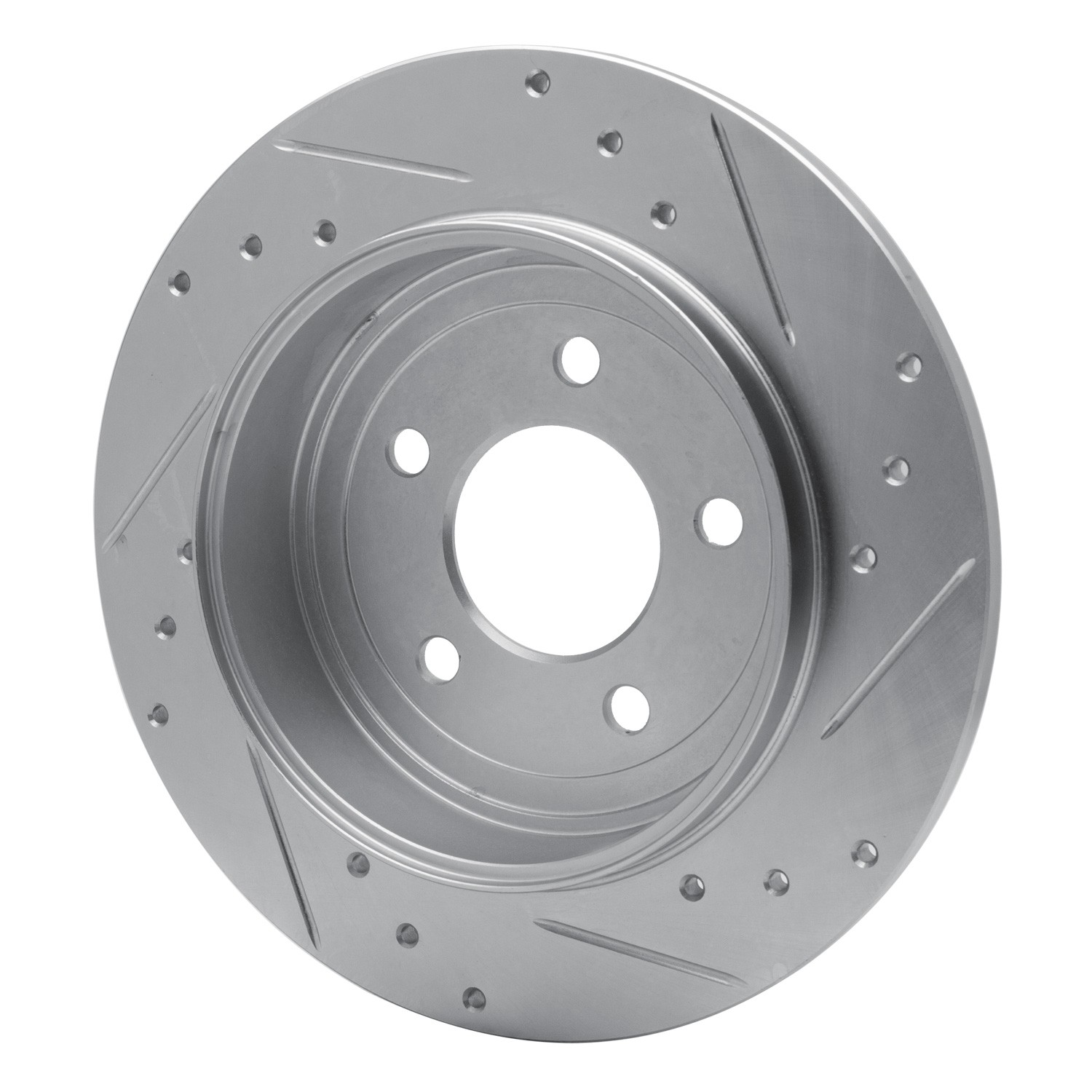 DYN 631-54194L DFC Brake Rotor - Drilled and Slotted - Silver - Image 2