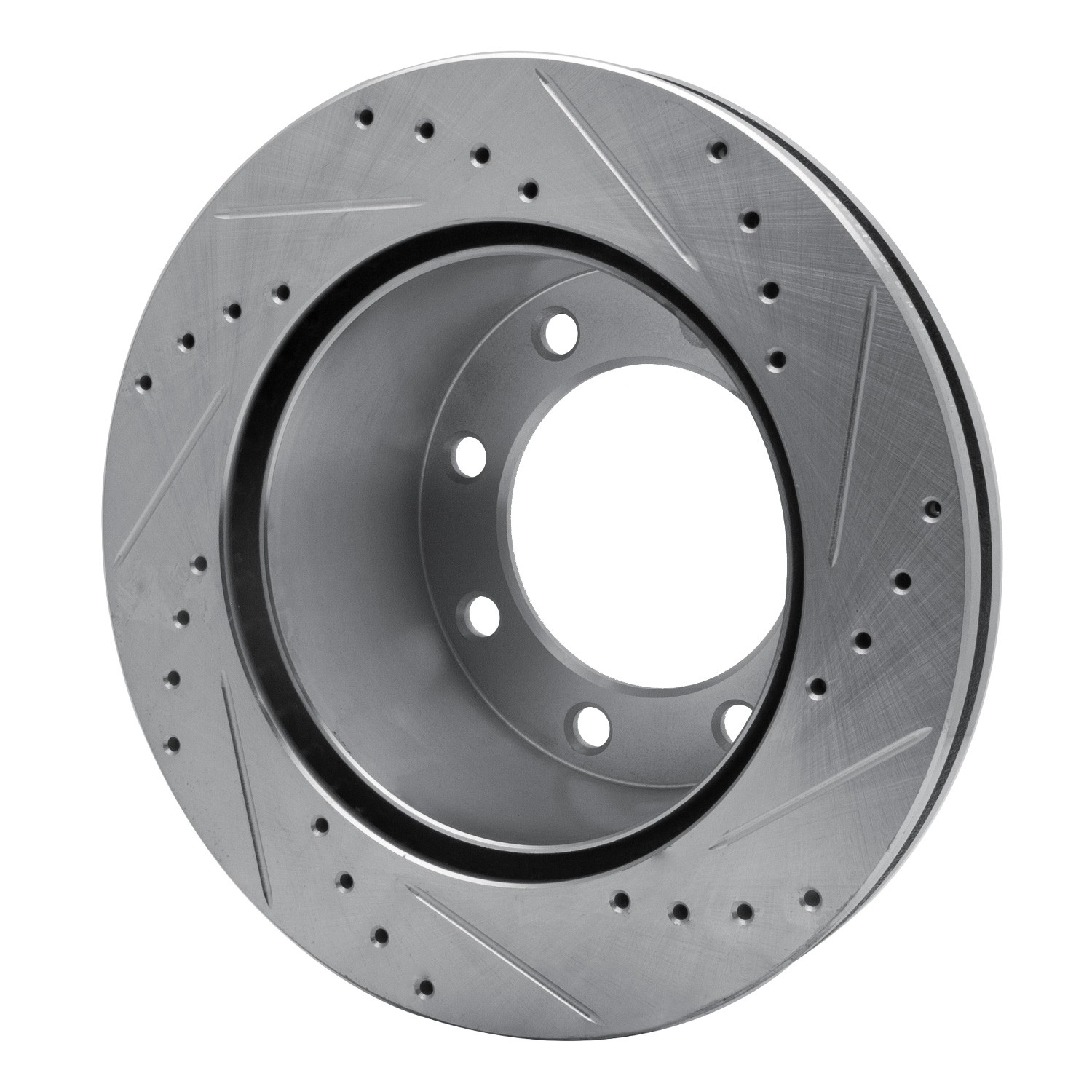 DYN 631-54199L DFC Brake Rotor - Drilled and Slotted - Silver