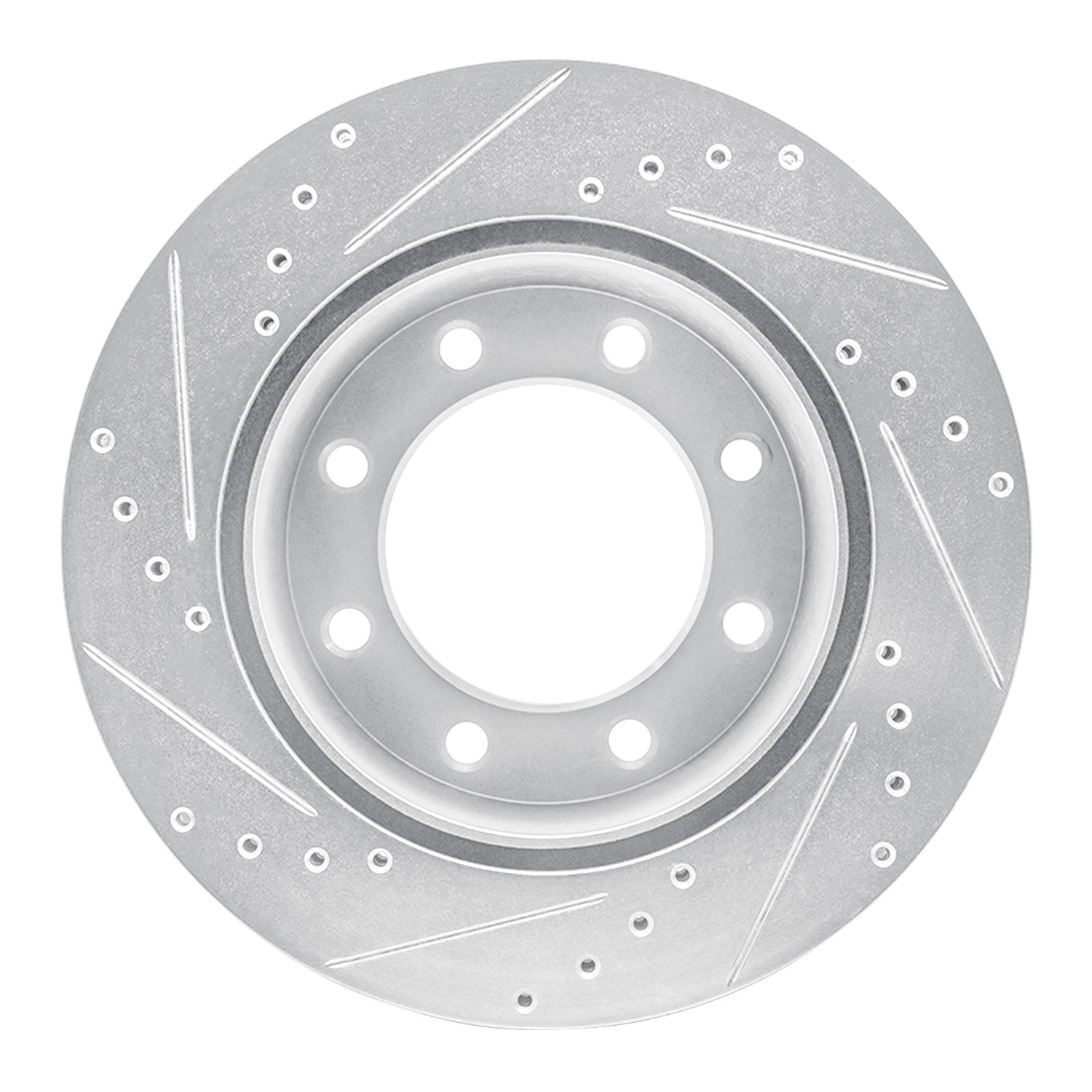 DYN 631-54199R DFC Brake Rotor - Drilled and Slotted - Silver