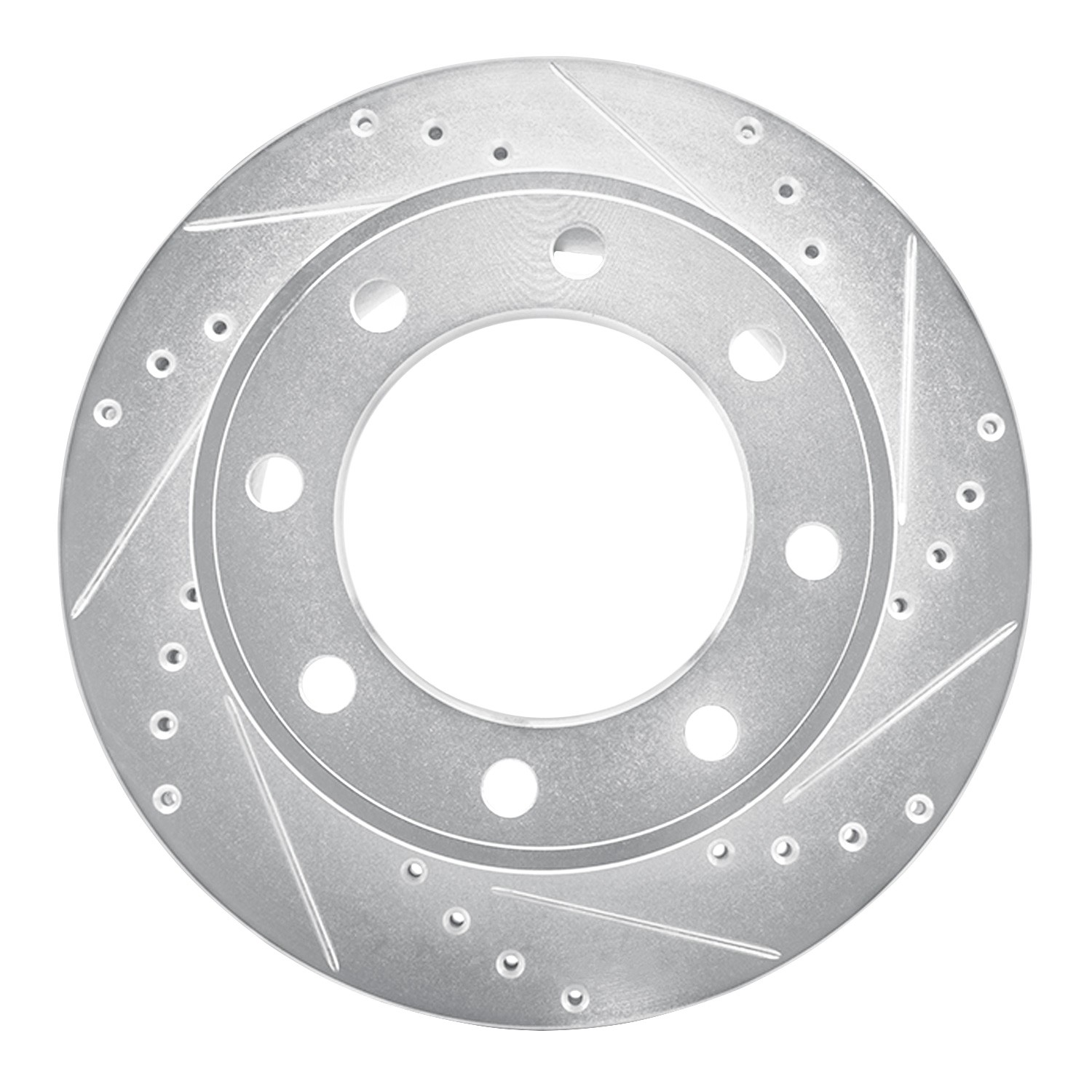 DYN 631-54199R DFC Brake Rotor - Drilled and Slotted - Silver - Image 3