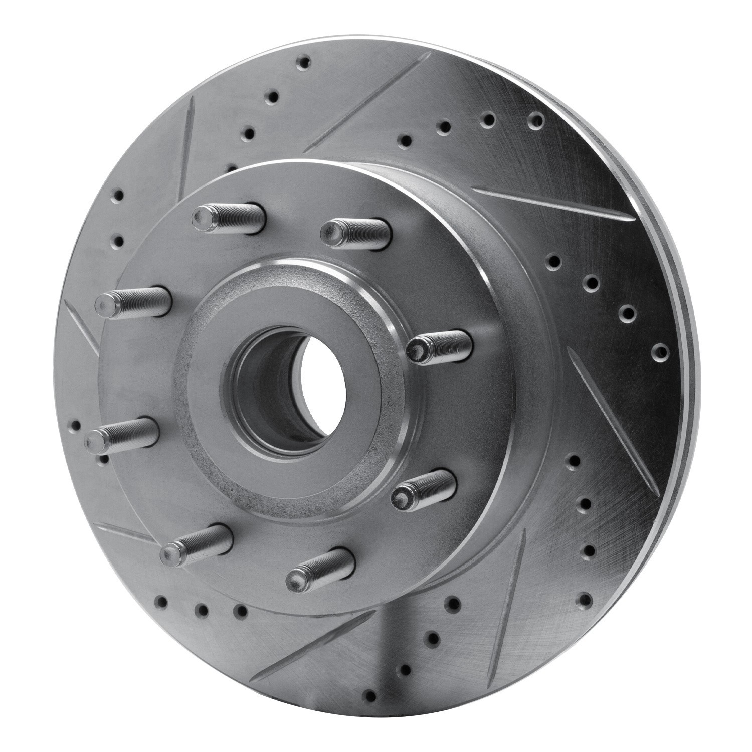 DYN 631-54201L DFC Brake Rotor - Drilled and Slotted - Silver - Image 3
