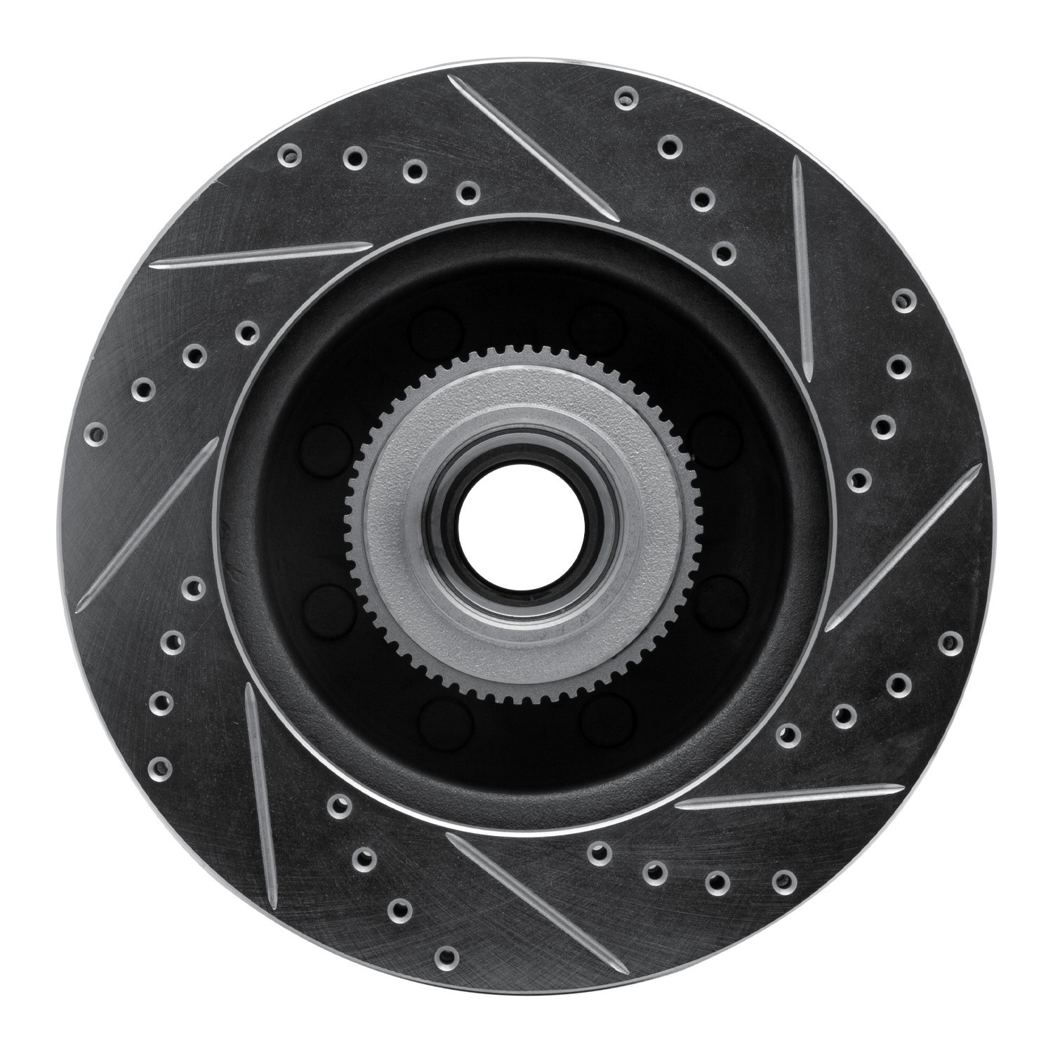 DYN 631-54201L DFC Brake Rotor - Drilled and Slotted - Silver - Image 4