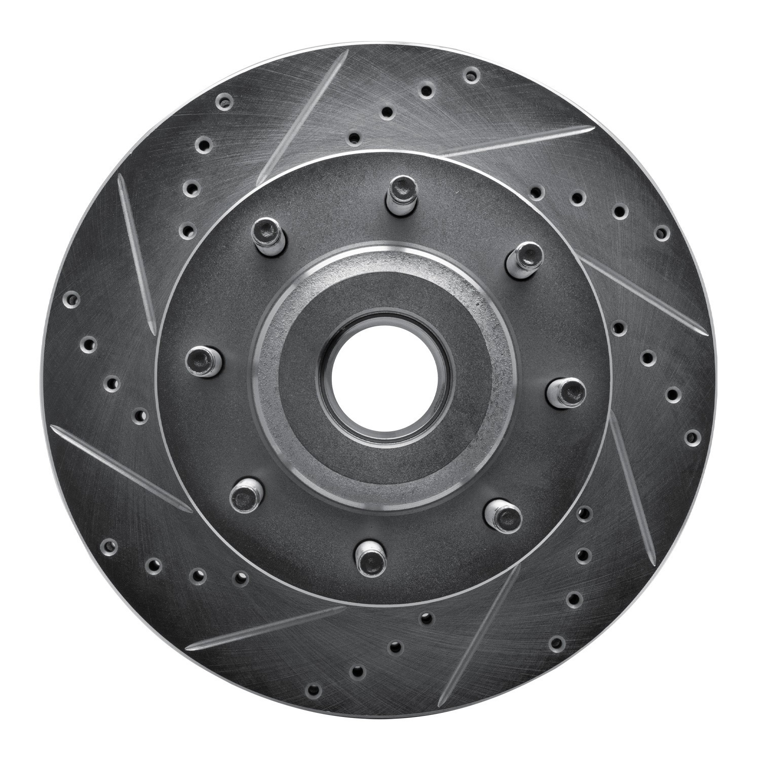 DYN 631-54201L DFC Brake Rotor - Drilled and Slotted - Silver