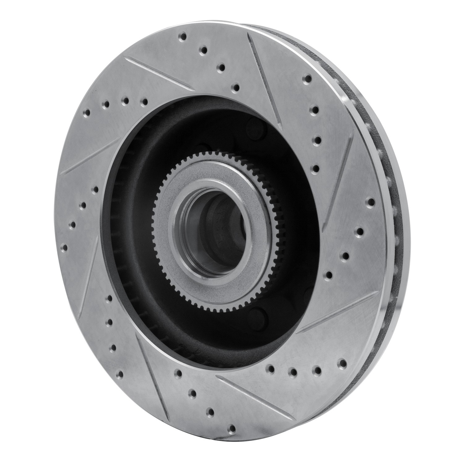 DYN 631-54201L DFC Brake Rotor - Drilled and Slotted - Silver - Image 2