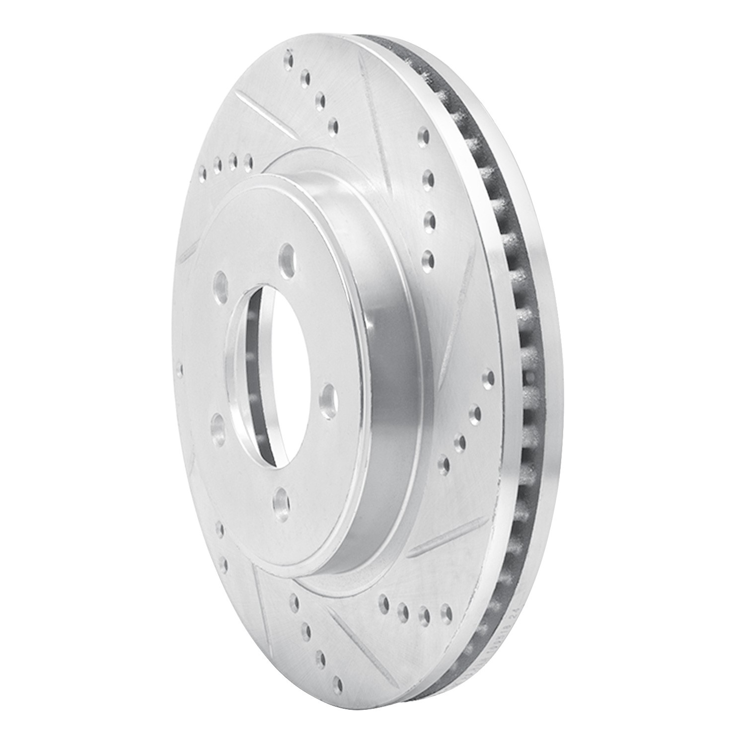 DYN 631-54203R DFC Brake Rotor - Drilled and Slotted - Silver