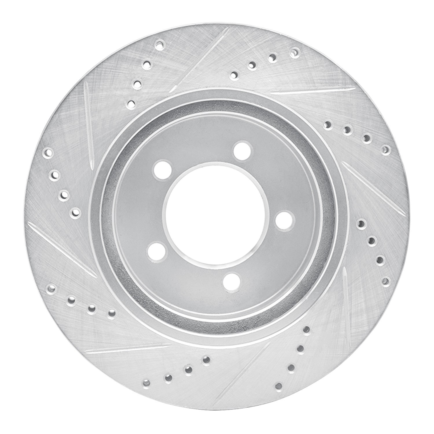 DYN 631-54203R DFC Brake Rotor - Drilled and Slotted - Silver - Image 2