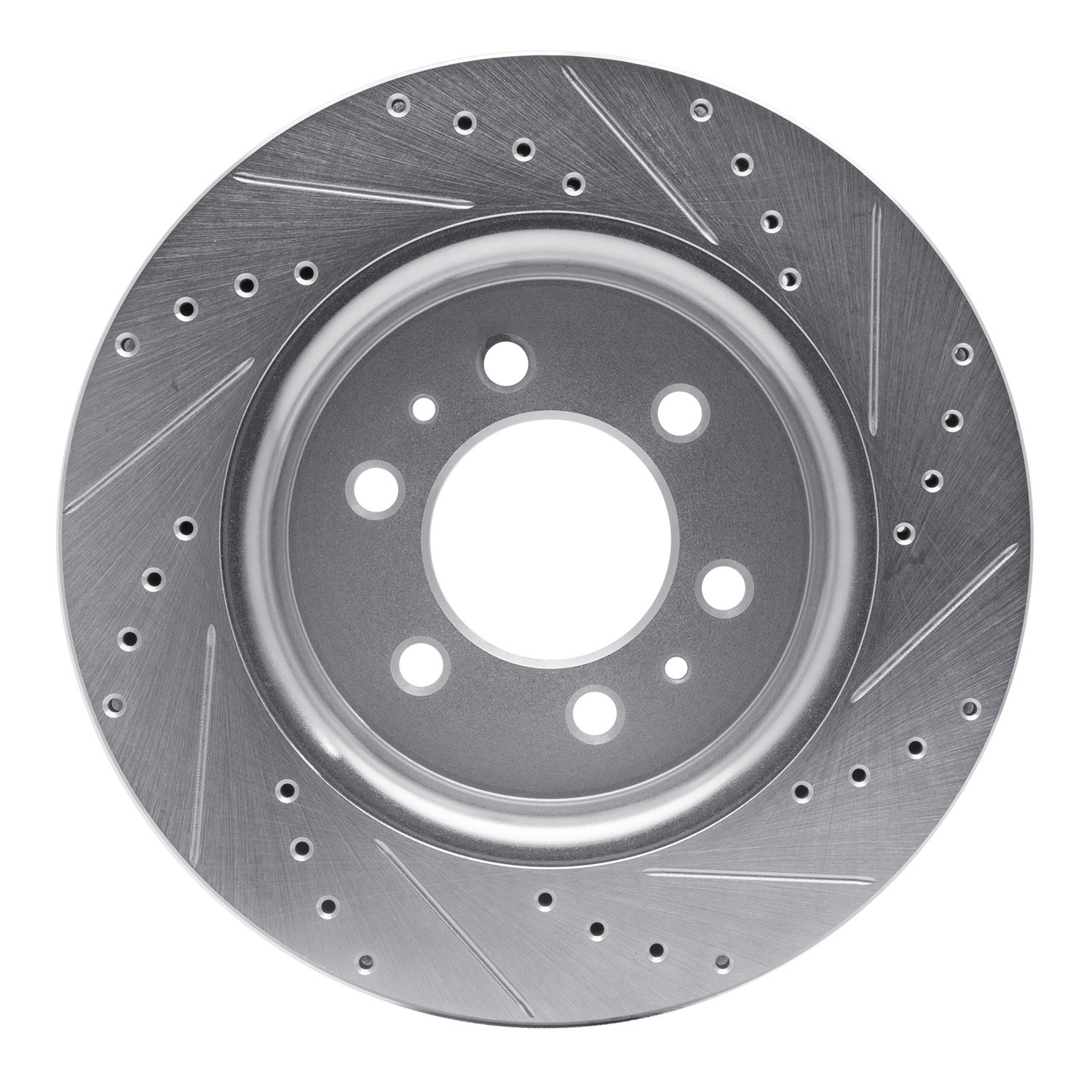 DYN 631-54204L DFC Brake Rotor - Drilled and Slotted - Silver - Image 3