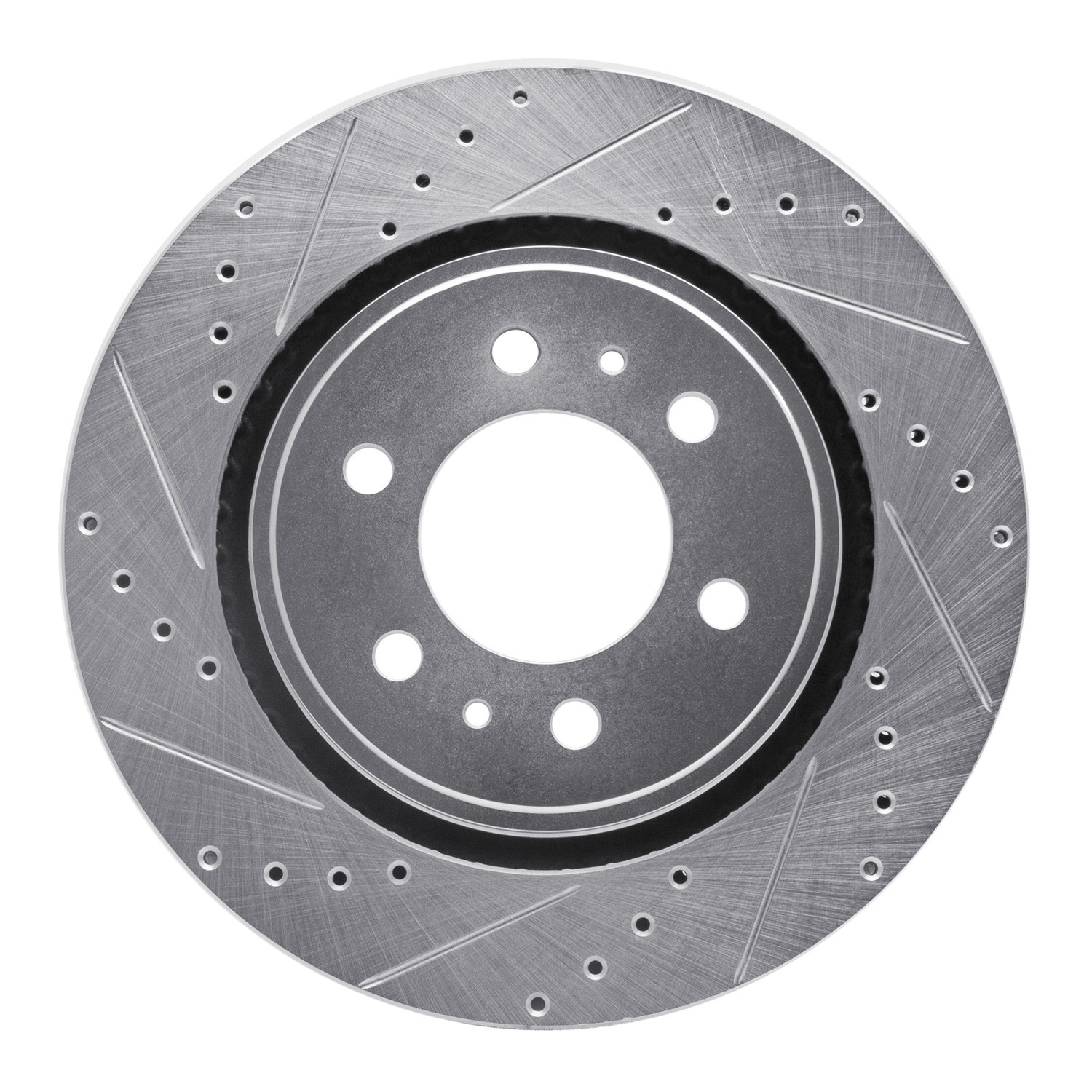 DYN 631-54204L DFC Brake Rotor - Drilled and Slotted - Silver - Image 5