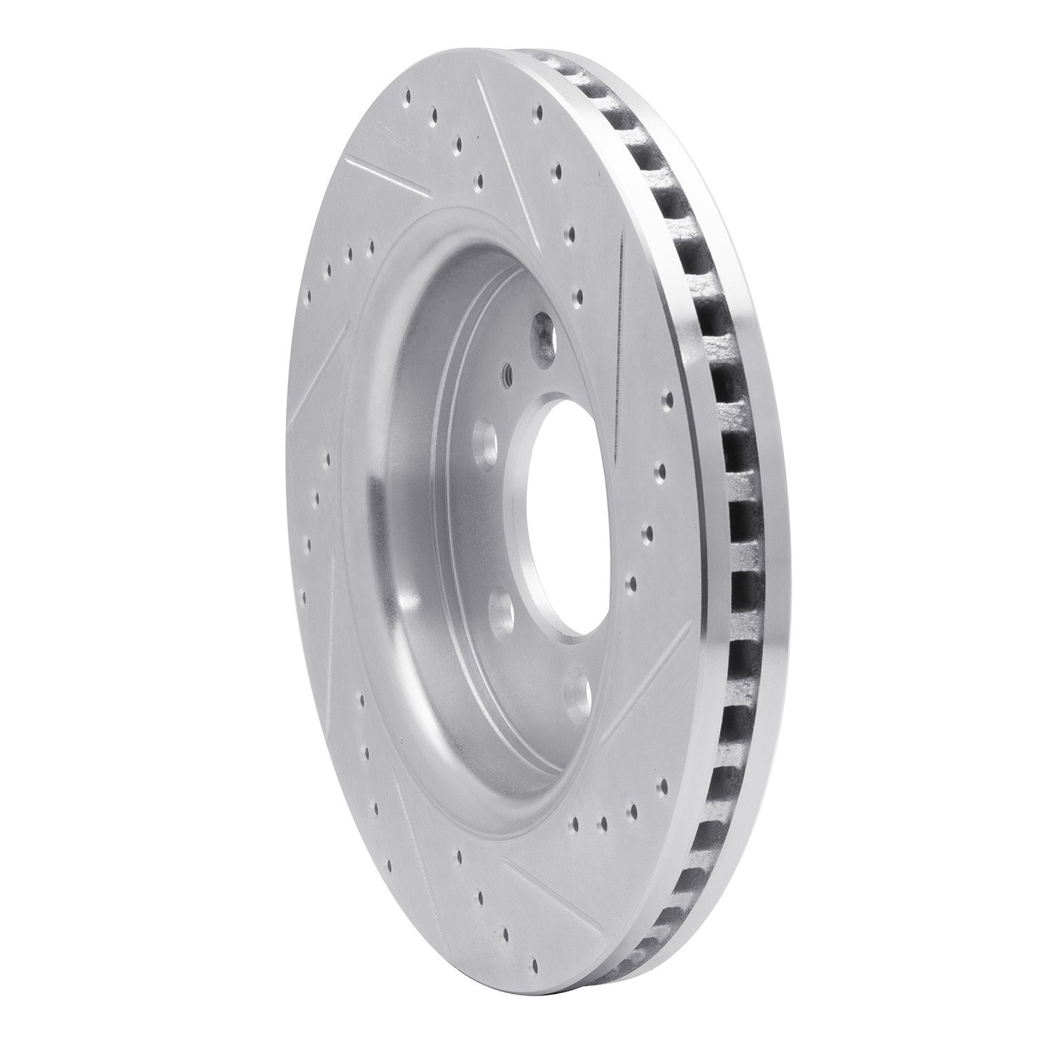 DYN 631-54204L DFC Brake Rotor - Drilled and Slotted - Silver - Image 2