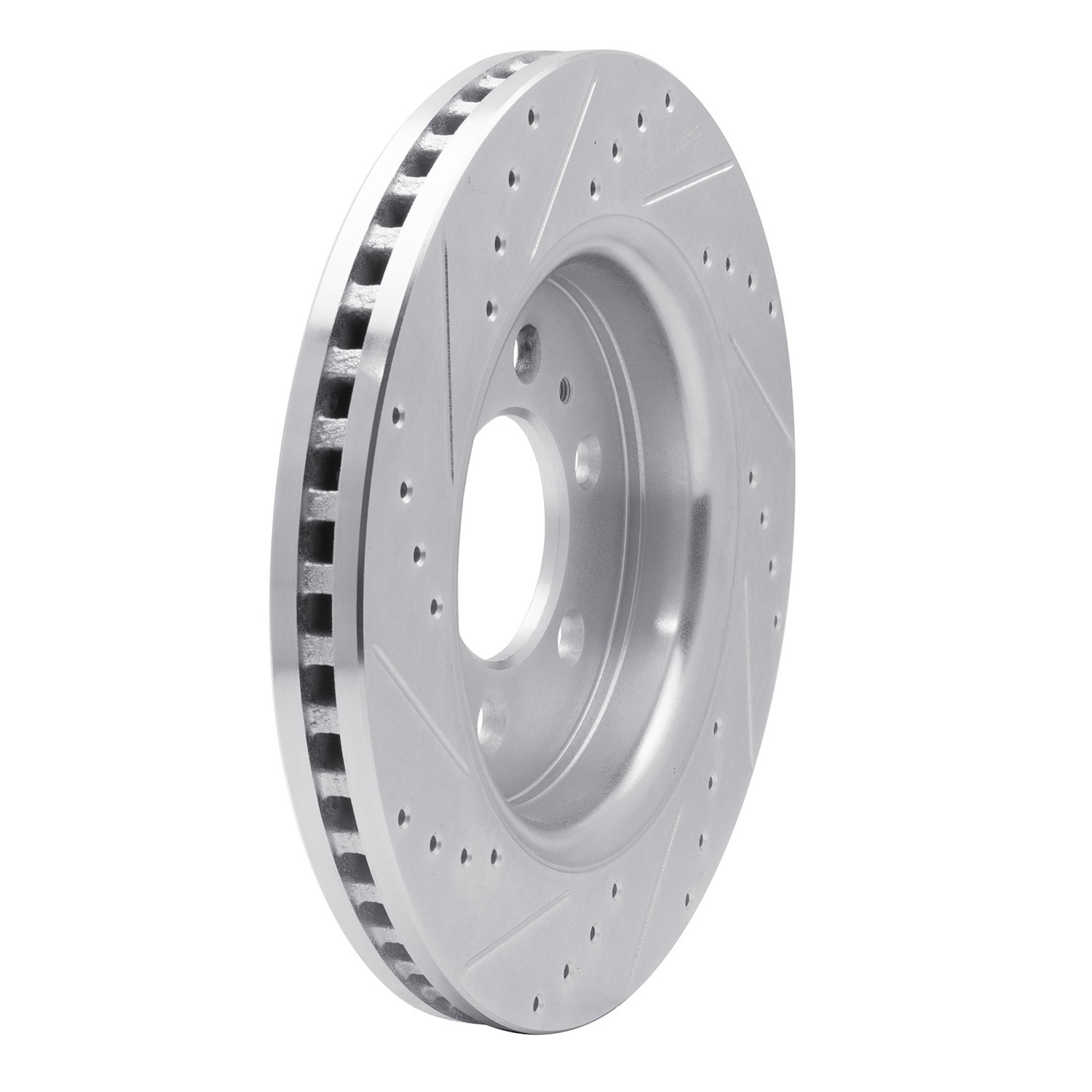 DYN 631-54204R DFC Brake Rotor - Drilled and Slotted - Silver