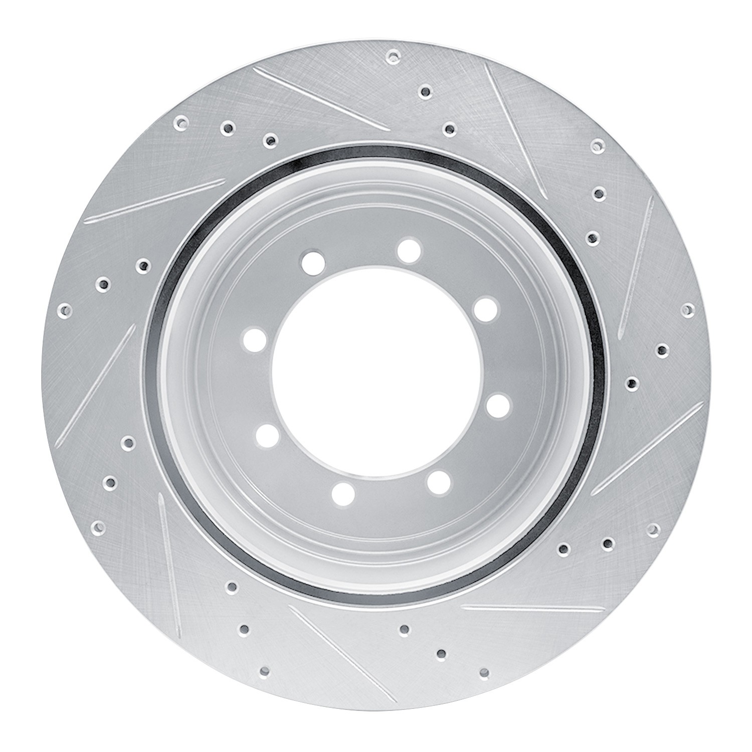 DYN 631-54225L DFC Brake Rotor - Drilled and Slotted - Silver - Image 5