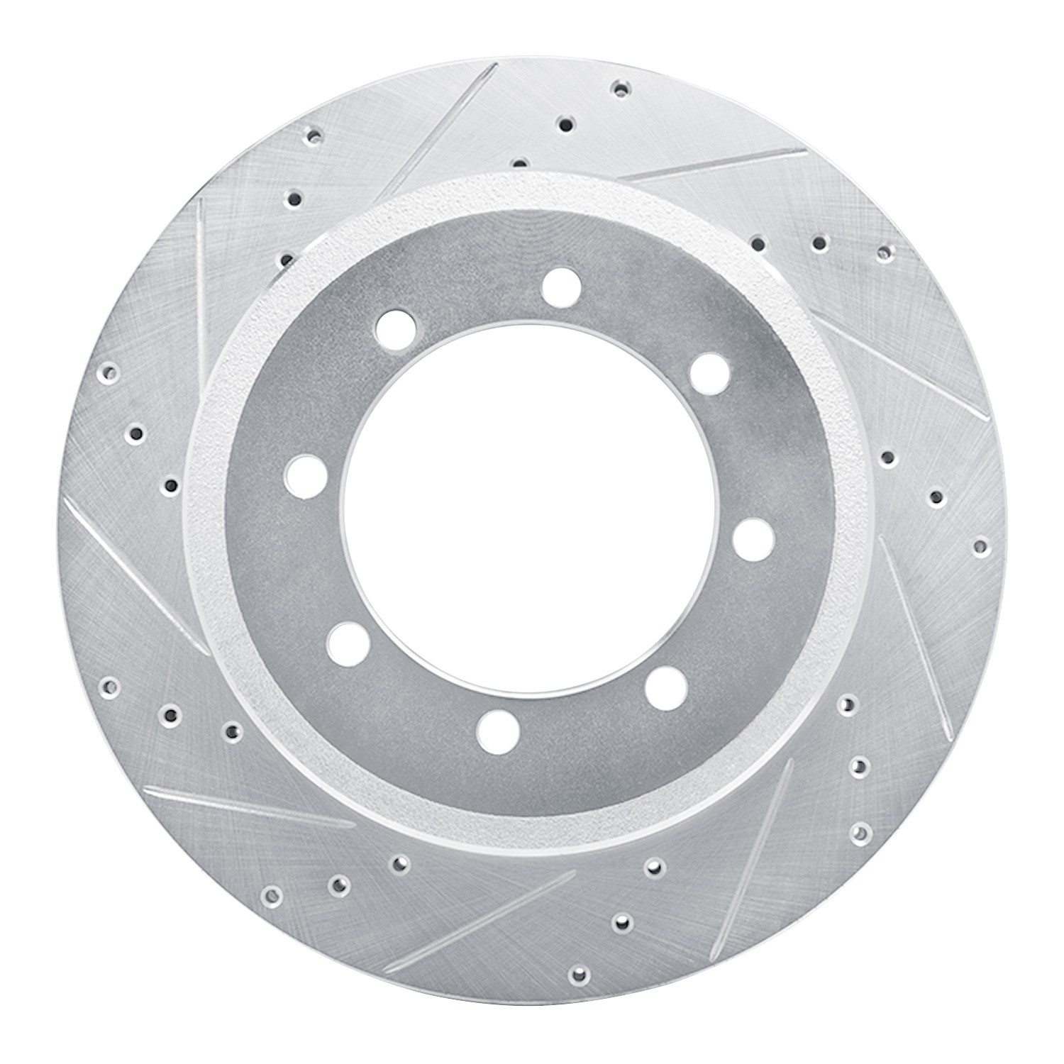 DYN 631-54225L DFC Brake Rotor - Drilled and Slotted - Silver - Image 2