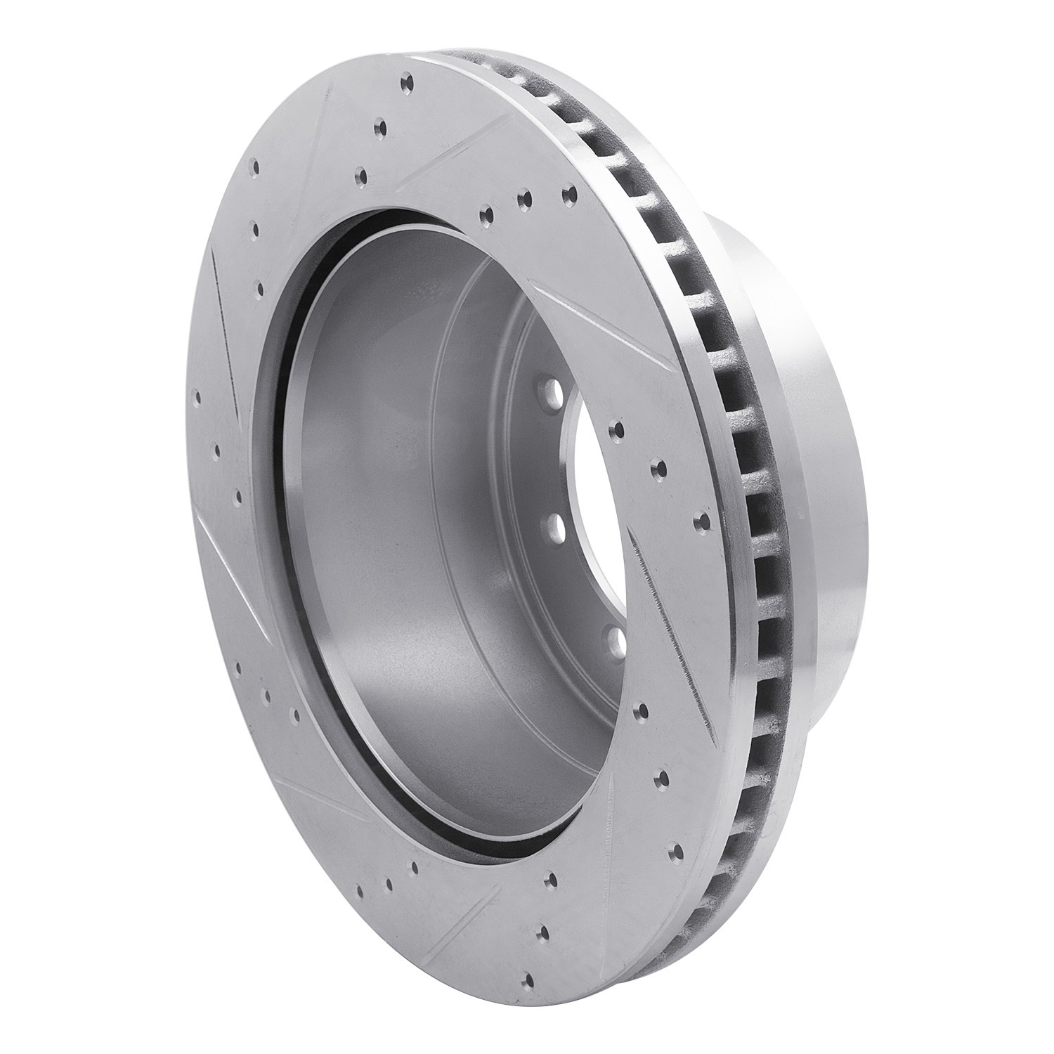 DYN 631-54225R DFC Brake Rotor - Drilled and Slotted - Silver - Image 2