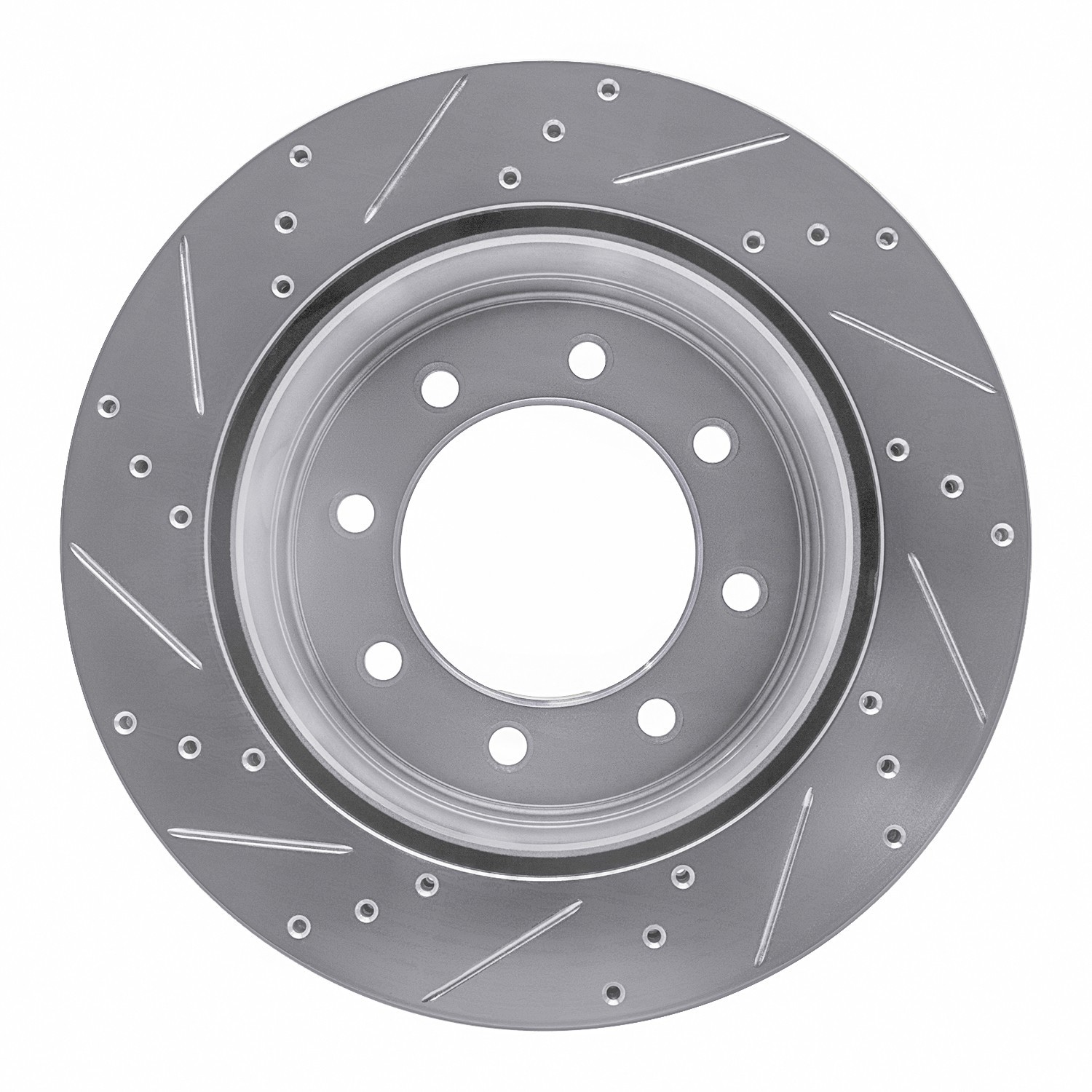 DYN 631-54227R DFC Brake Rotor - Drilled and Slotted - Silver - Image 3
