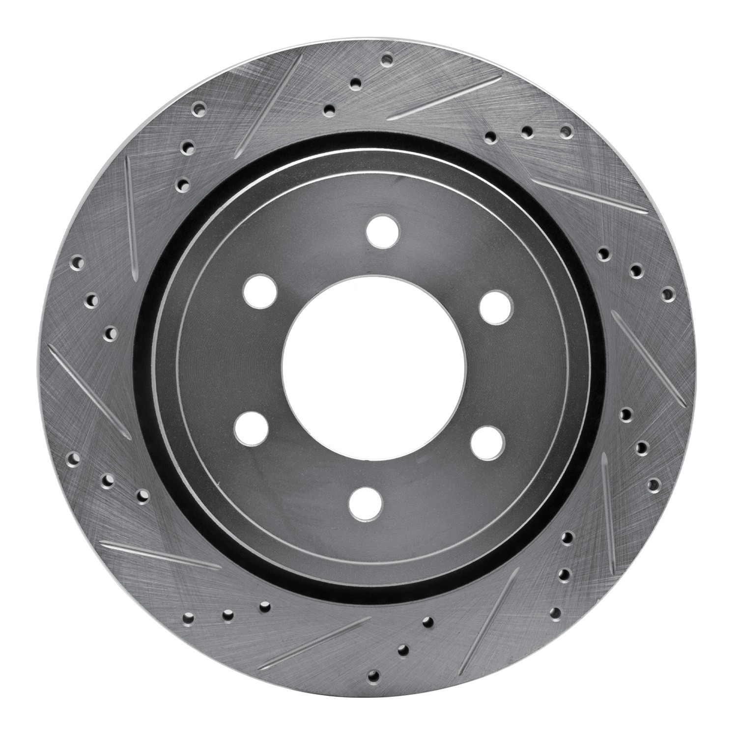 DYN 631-54231L DFC Brake Rotor - Drilled and Slotted - Silver