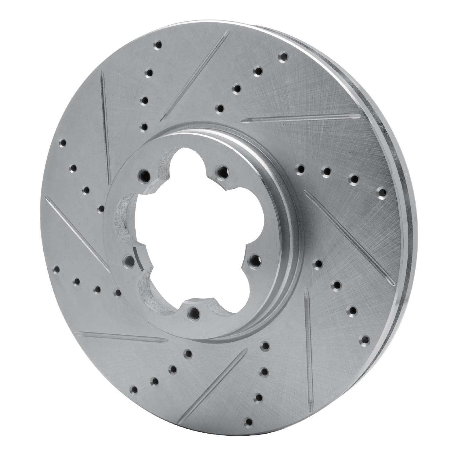 DYN 631-54232L DFC Brake Rotor - Drilled and Slotted - Silver - Image 3