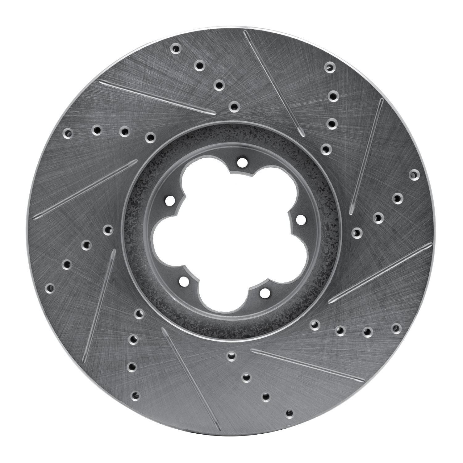 DYN 631-54232L DFC Brake Rotor - Drilled and Slotted - Silver - Image 4