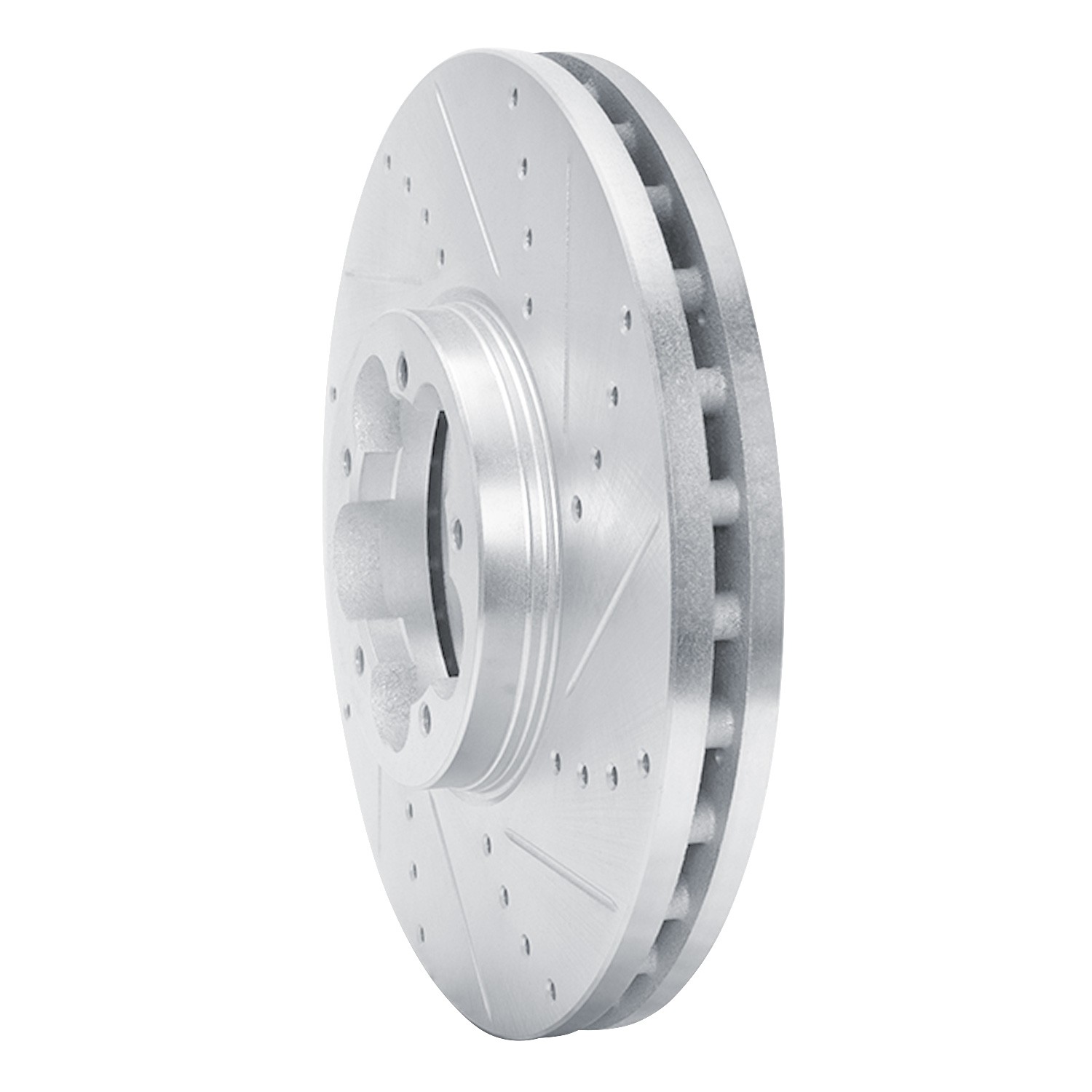 DYN 631-54232R DFC Brake Rotor - Drilled and Slotted - Silver - Image 2