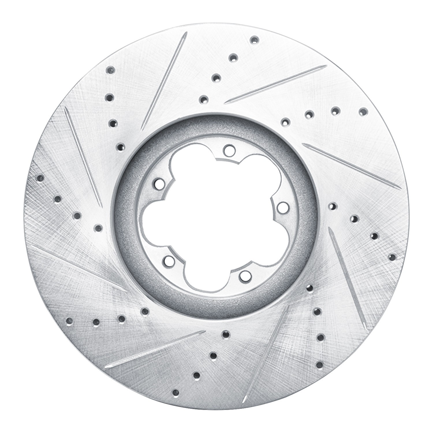 DYN 631-54232R DFC Brake Rotor - Drilled and Slotted - Silver - Image 5
